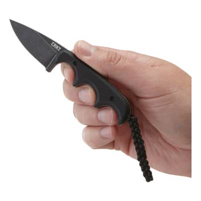 CRKT® Minimalist Black Drop Point Fixed Blade Knife - In Hand