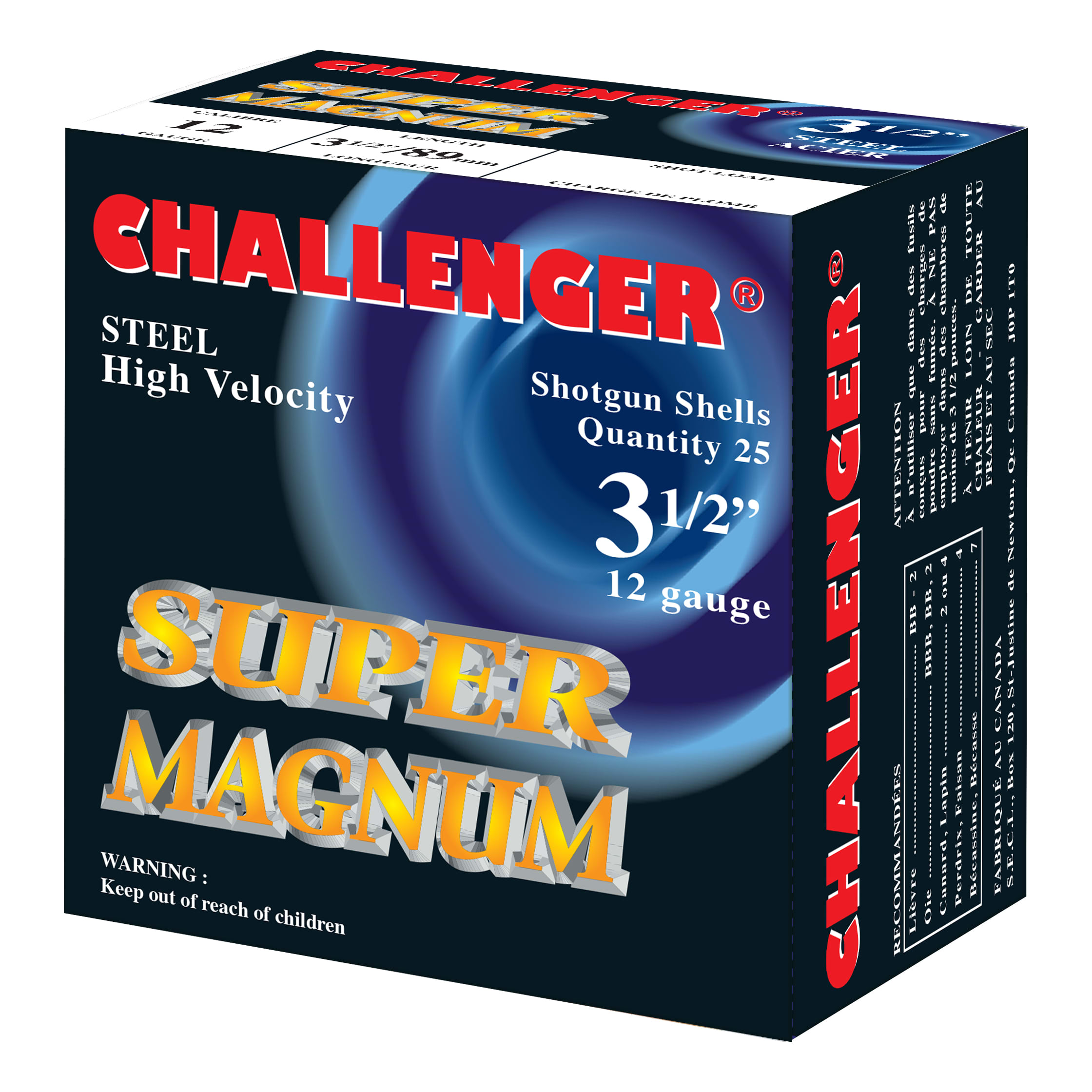 Challenger® Super Magnum Steel Shotshells - 12 Gauge