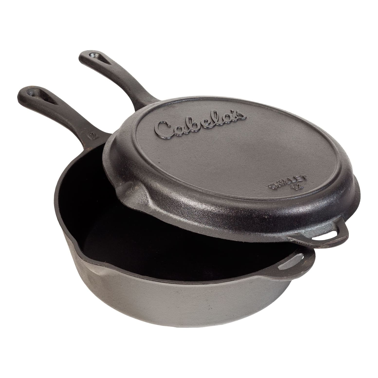 Large skillet with lid outlet