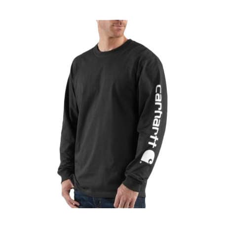 Carhartt Long-Sleeve Graphic Logo T-Shirt - Men's-Black-Large