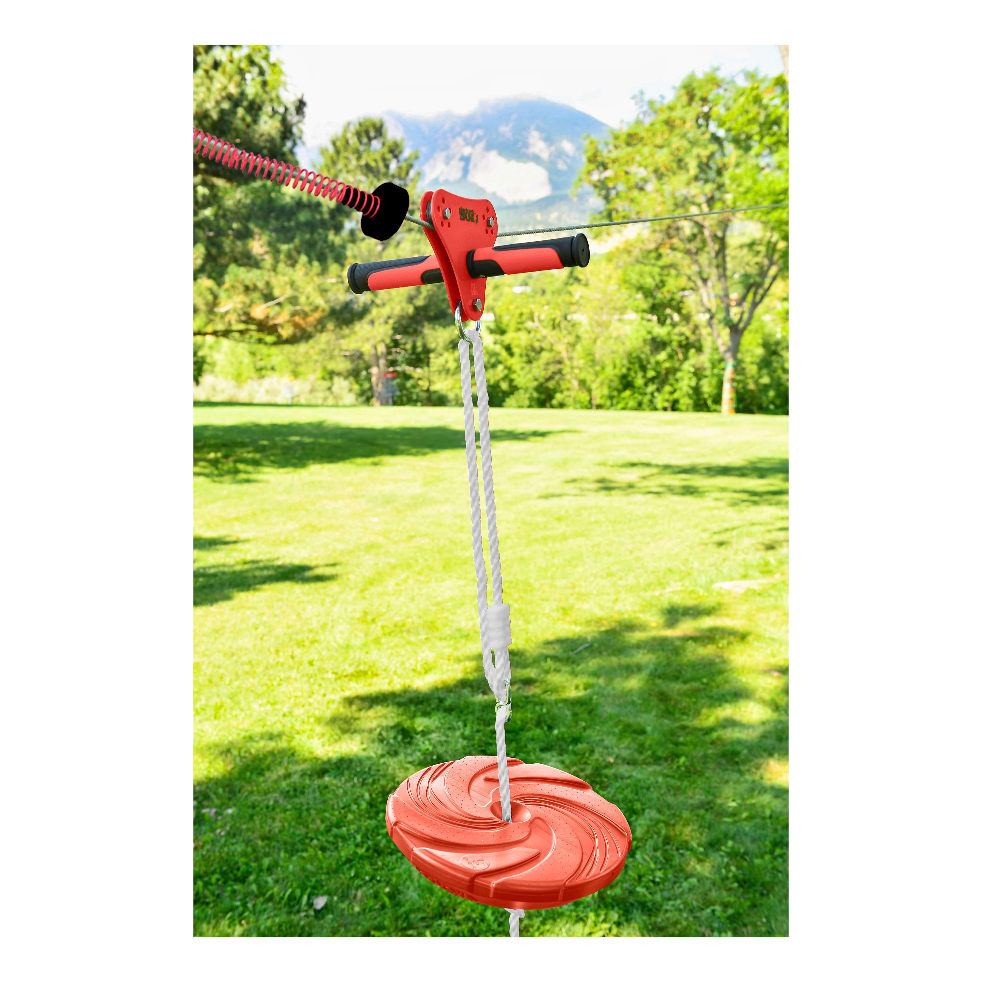 Slackers Eagle Series Ziplines with Seat - Seat and Trolley - In the Field