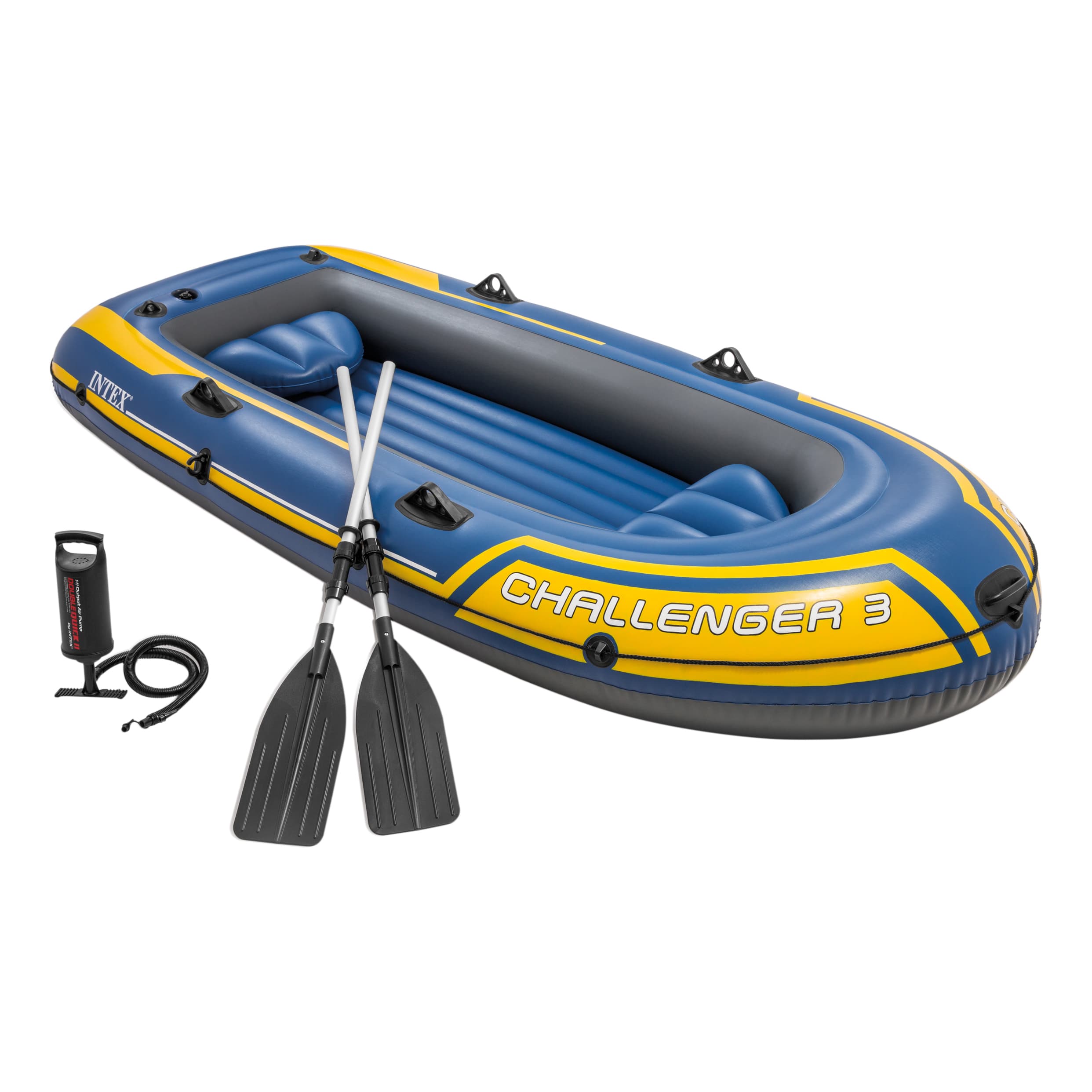 Intex Challenger 3 Inflatable Boat Set With Pump And Oars 68370EP