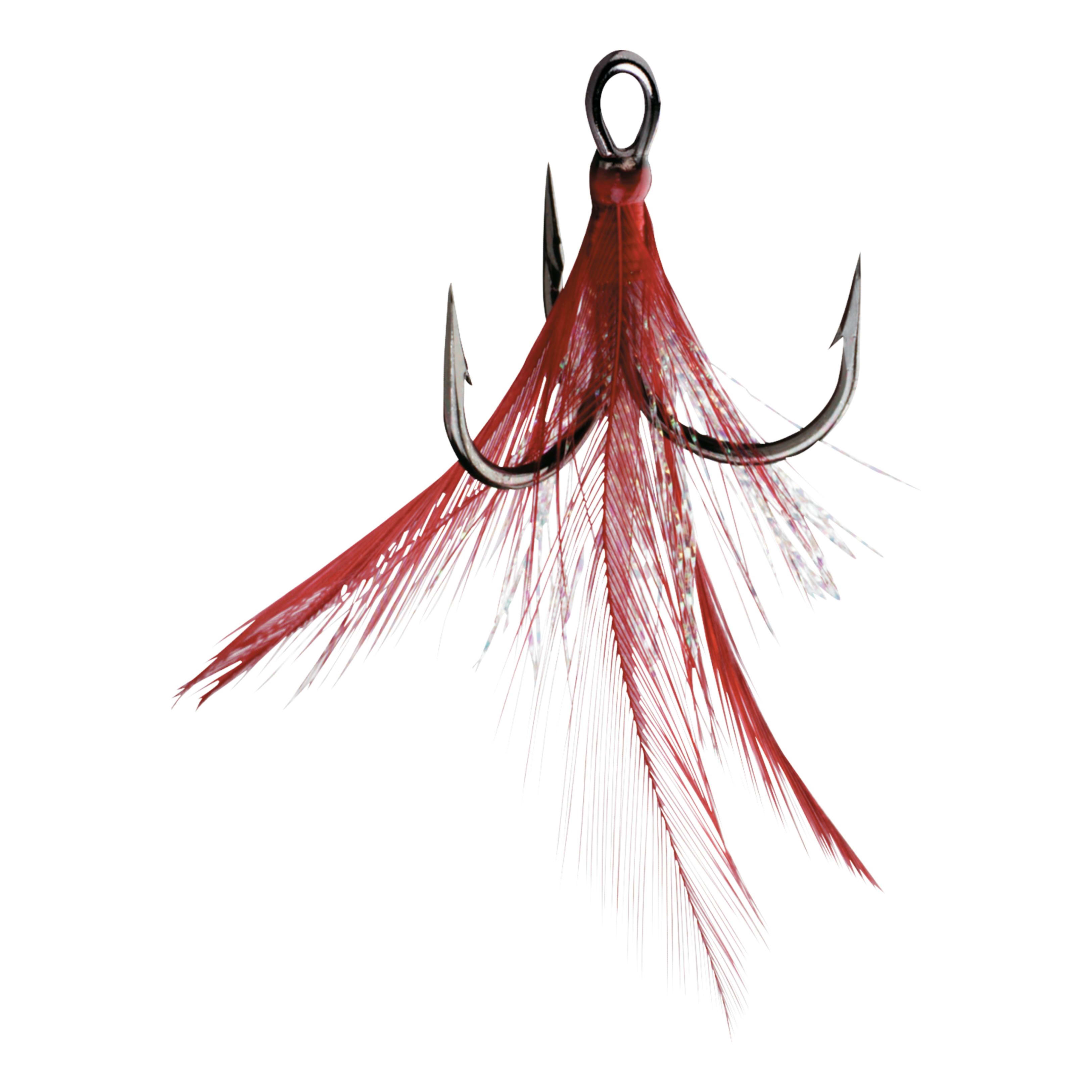 Gamakatsu Feathered Treble Hook White/Red Size 2