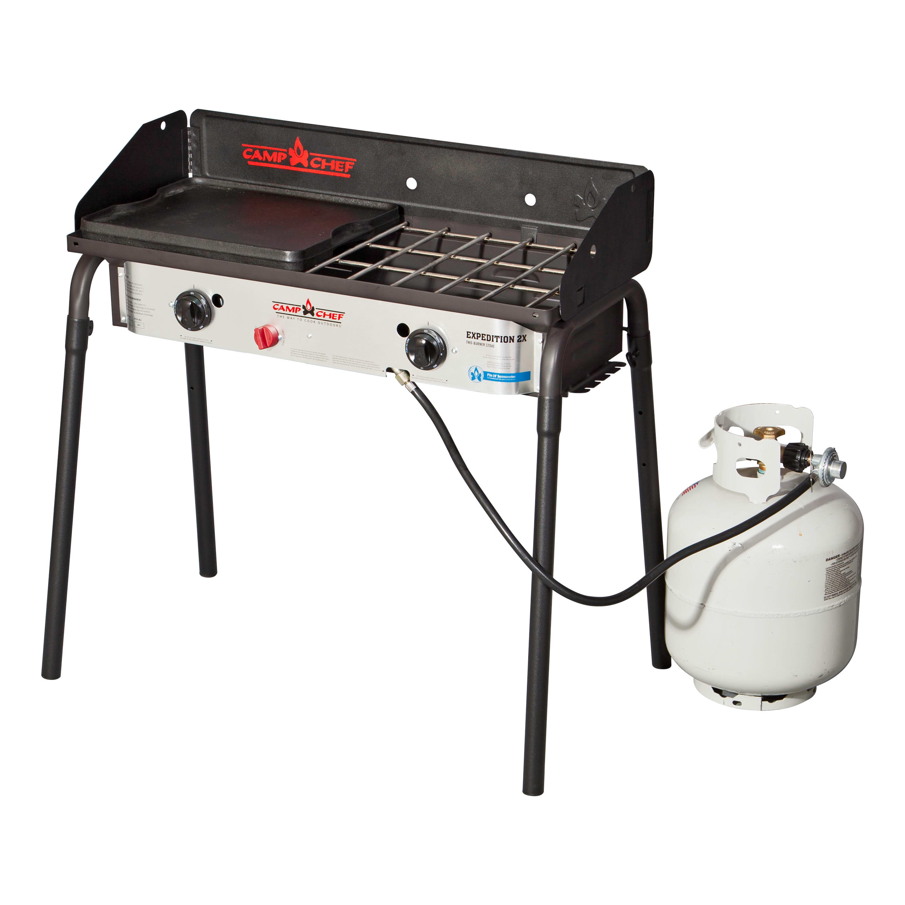 Camp Chef® Expedition 2x2 Burner Stove with Griddle