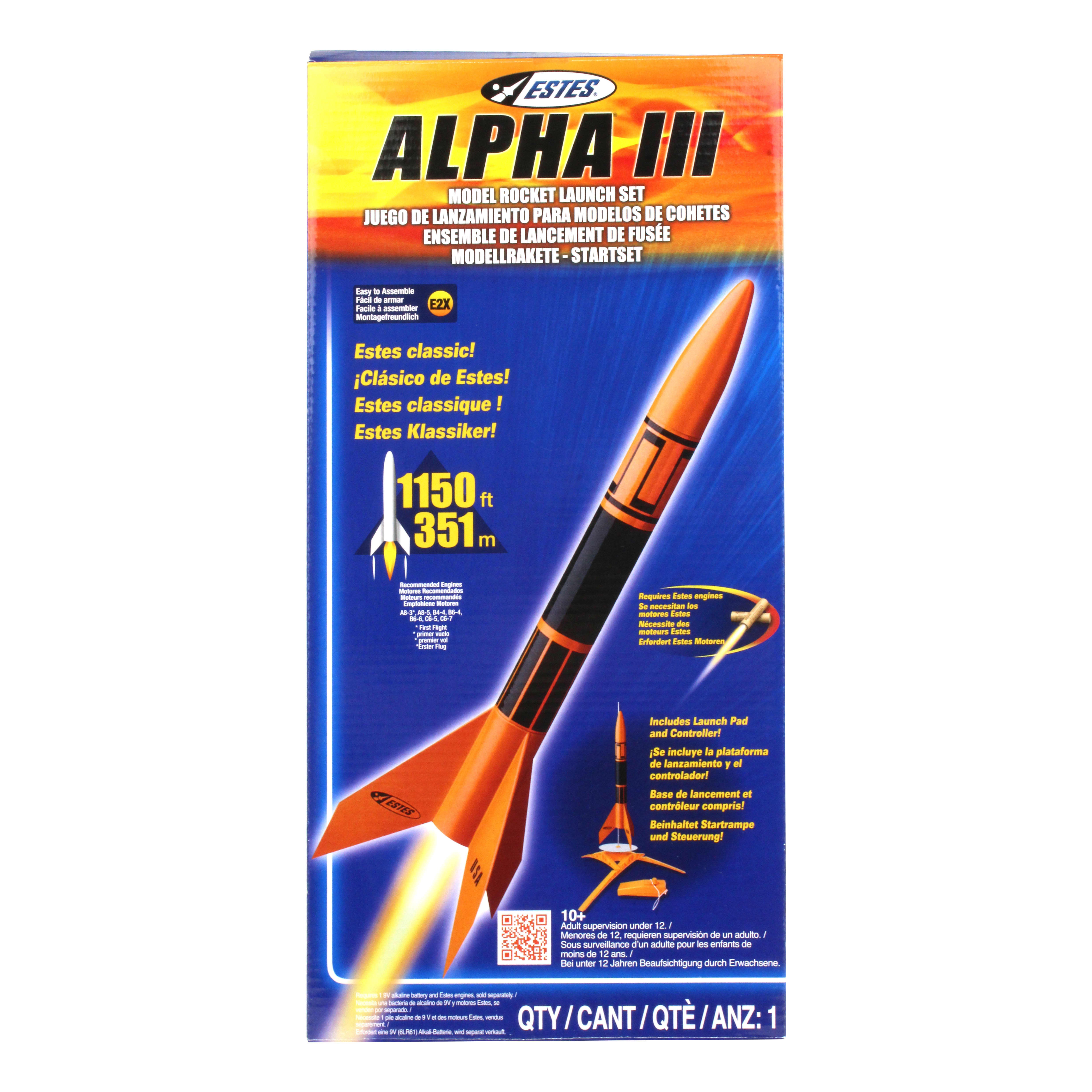 Estes Alpha 3 Rocket Launch Set - Packaging View