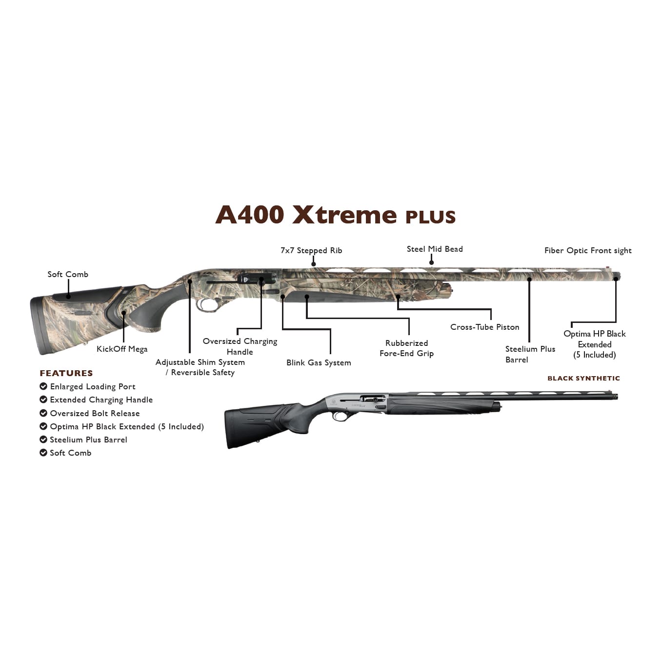 Beretta A400 Xtreme Plus Semi-Auto Shotgun - Information View