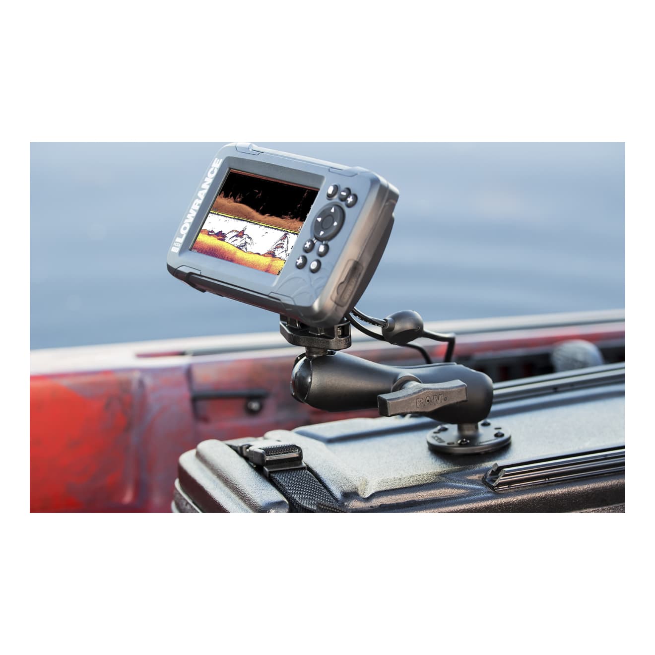 Ram Mount C Size 1.5" Fishfinder Mount for Lowrance Hook2 Series - In the Field