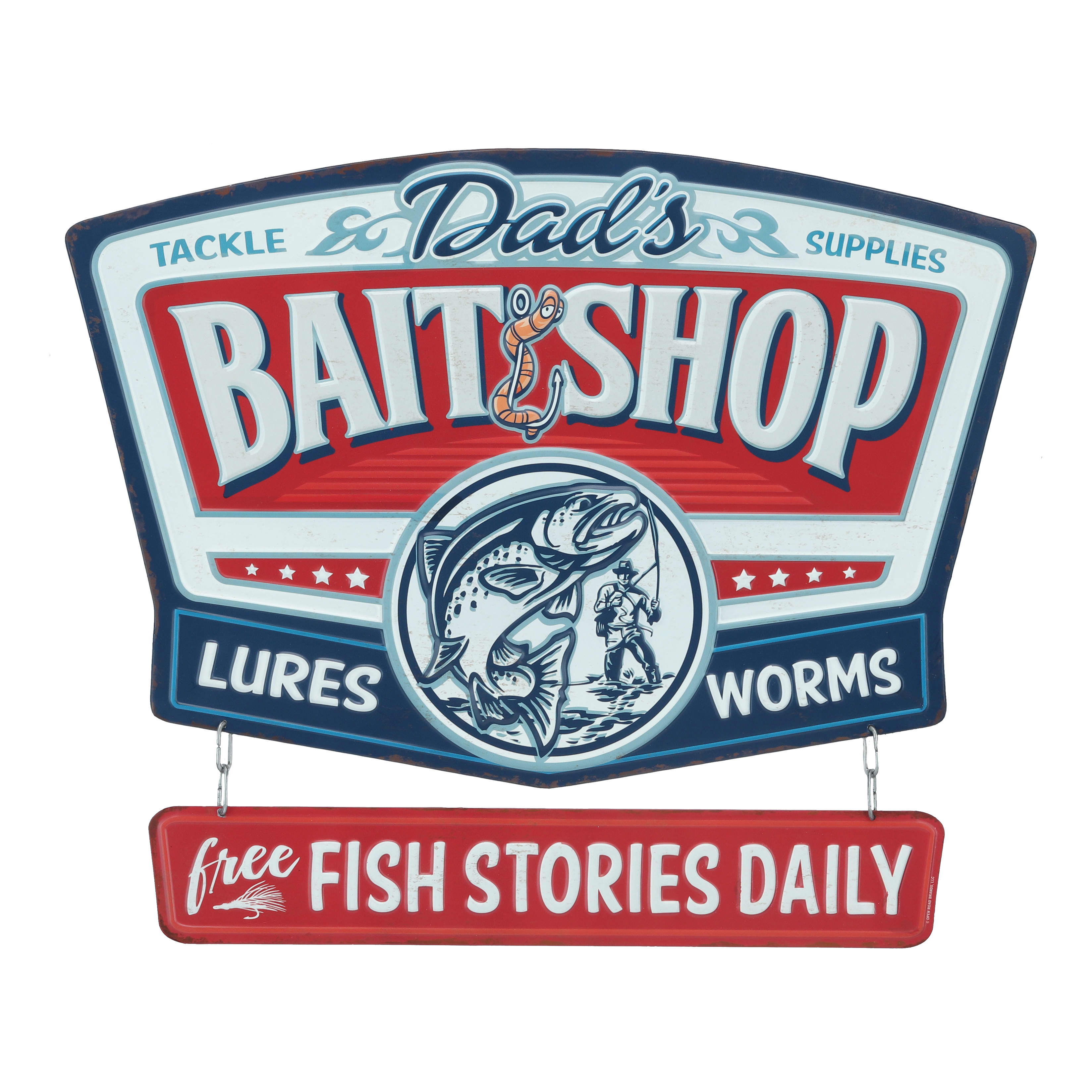 Open Road's Embossed Metal Dad's Bait Shop Sign Cabela's Canada