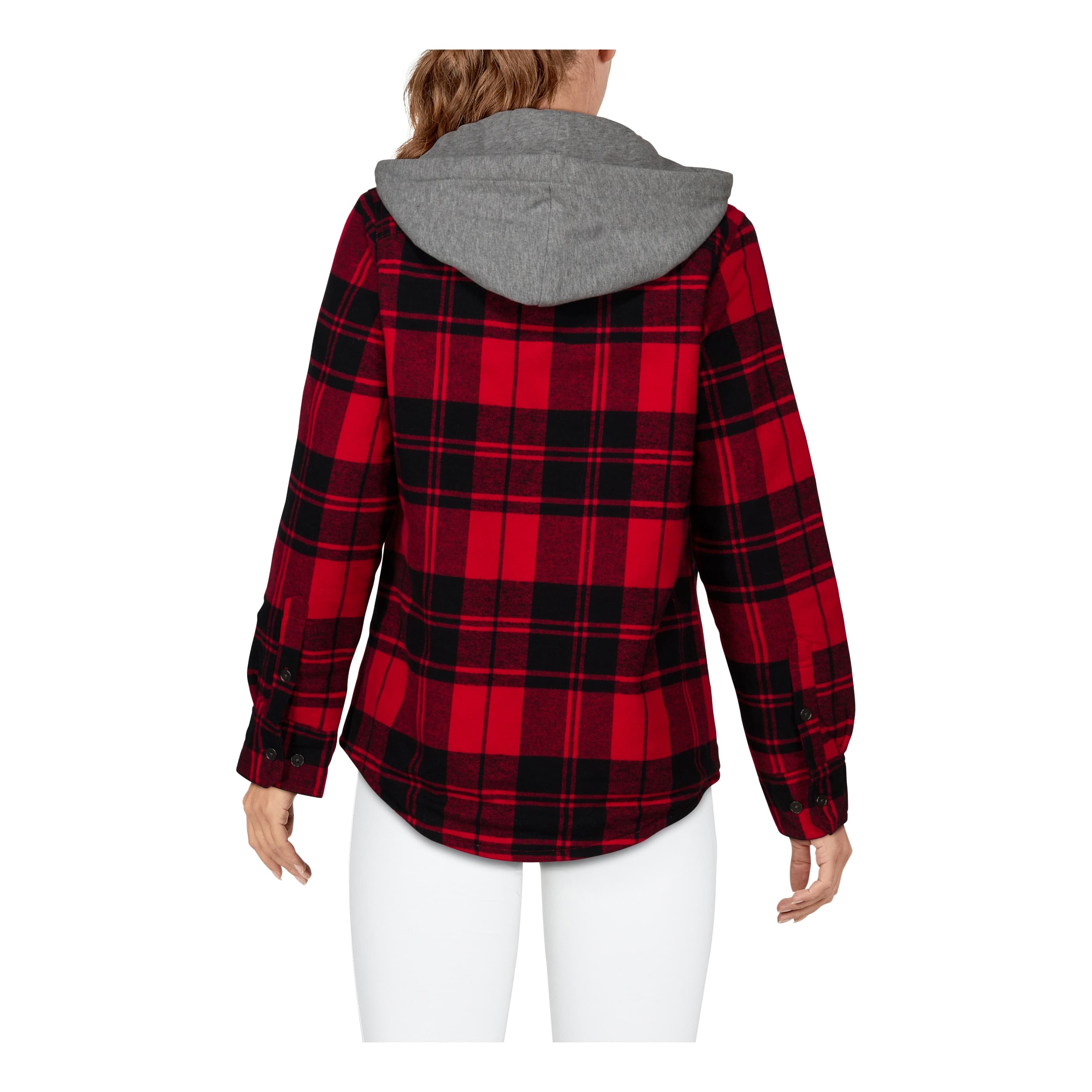 Women's Flannel Hooded Shirt Jacket