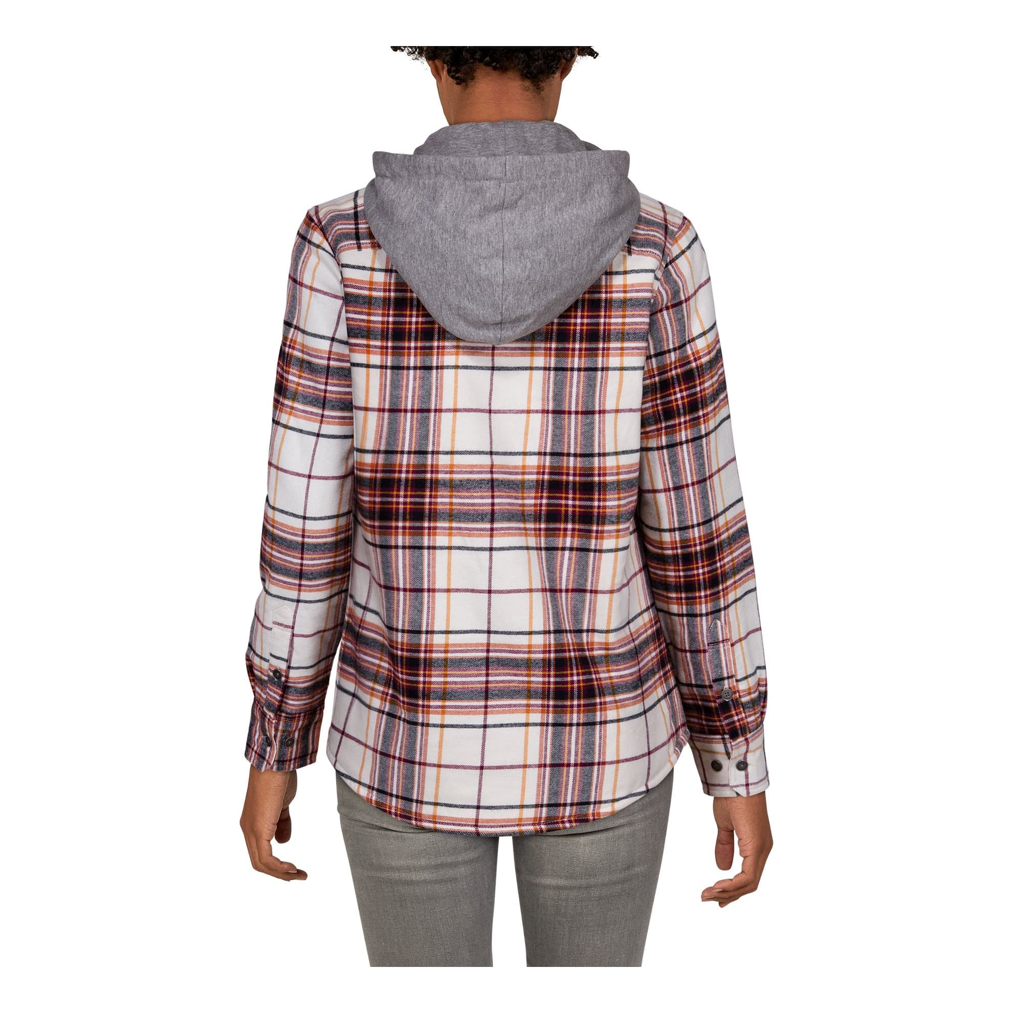 Natural Reflections Flannel Long-Sleeve Shirt Jacket - Burgundy Plaid - back,Natural Reflections Flannel Long-Sleeve Shirt Jacket - Burgundy Plaid - back