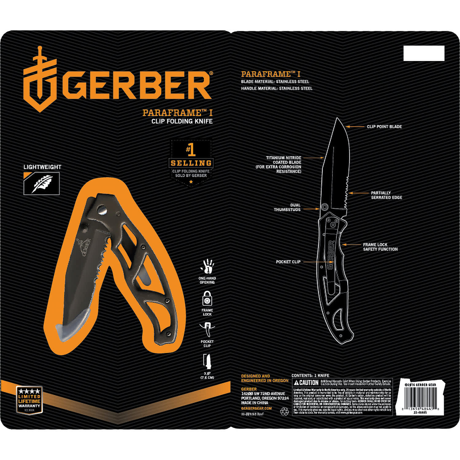 Gerber® Paraframe Serrated Folding Knife