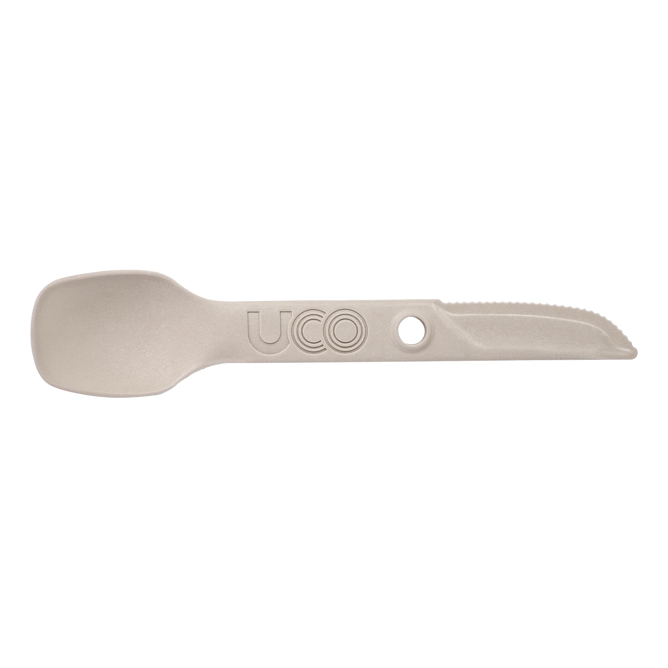 UCO Switch Spork Utensil - Sandstone - Knife and Spoon View