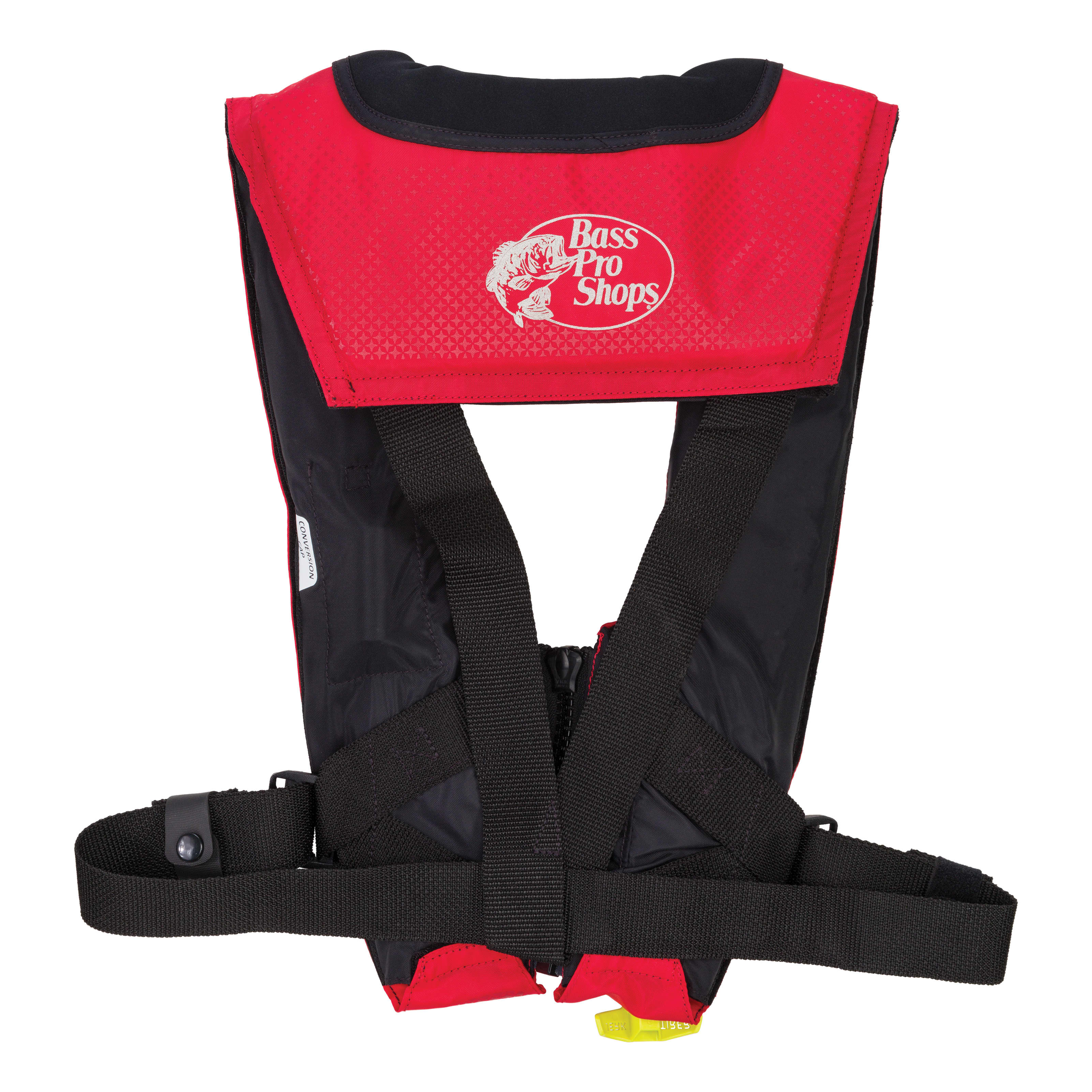 Bass Pro Shops® AM 33 All-Clear™ Auto/Manual-Inflatable Life Vest - Red - Back View