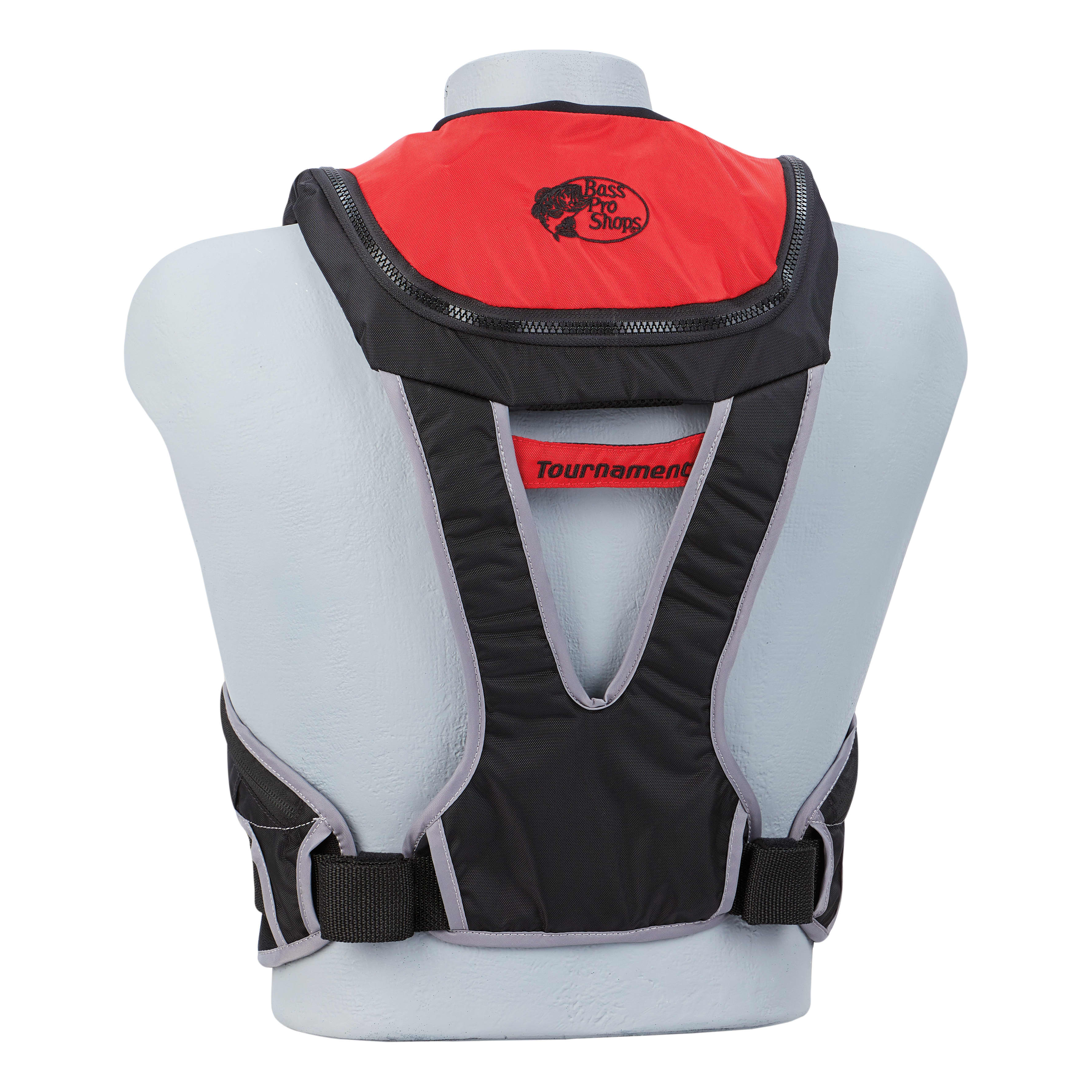 Bass Pro Shops® A/M-33 Deluxe All-Clear Inflatable Life Jacket - Red - Back View