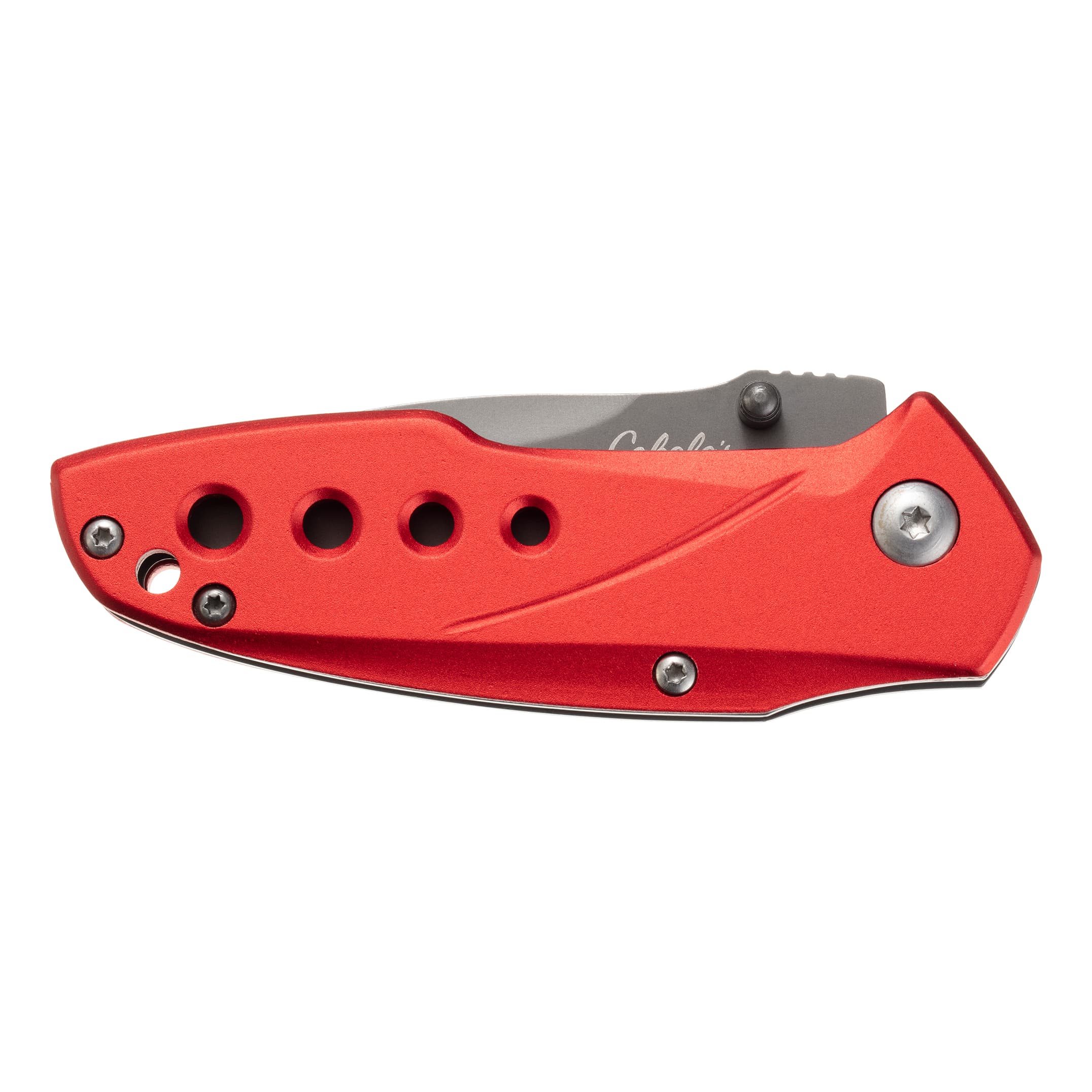 Cabela's Small Folding Knife - Red - Closed