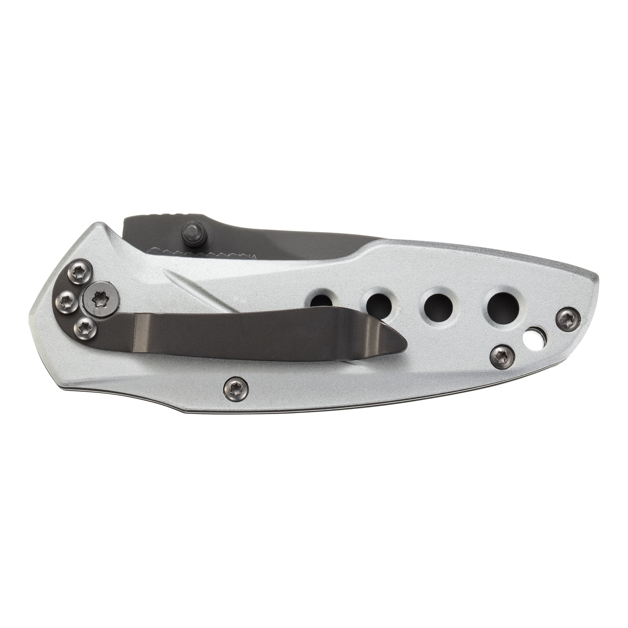 Cabela's Small Folding Knife - Silver - Clip View