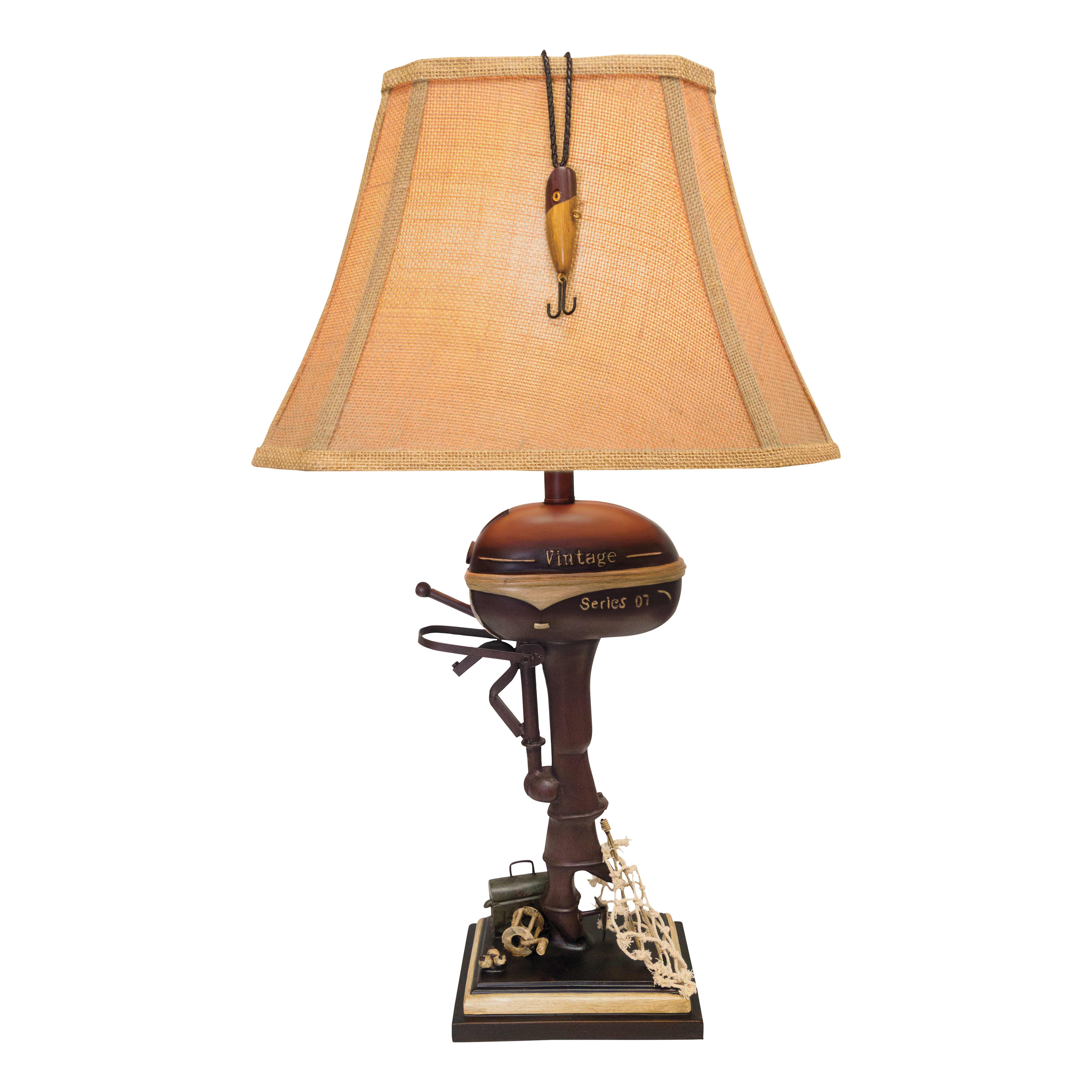 White River Boat Motor Table Lamp - Alternate View