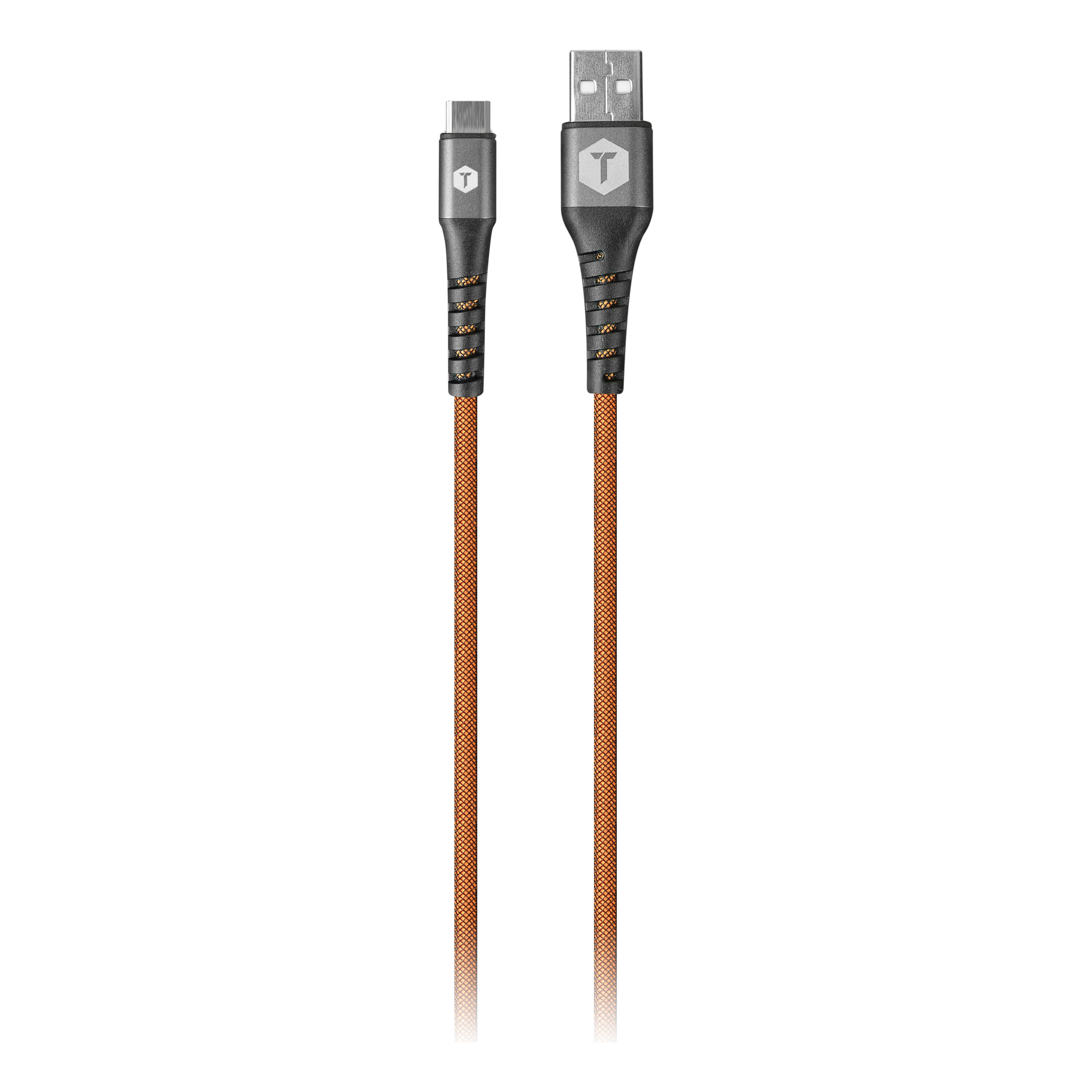Tough Tested 8ft Orange USB-C to USB - Cable View