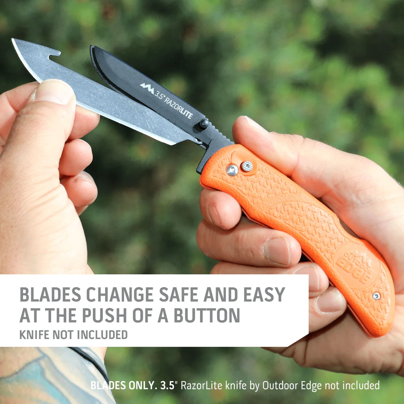 Outdoor Edge® 350 (3.5”) RazorSafe Drop-Point Replacement Blade 24-Pack 