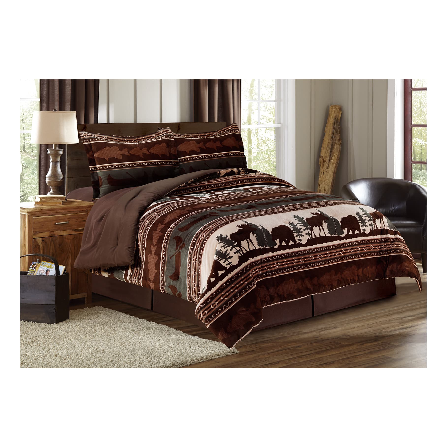 White River Bass Valley 4-Piece Comforter Set - Cabelas - White