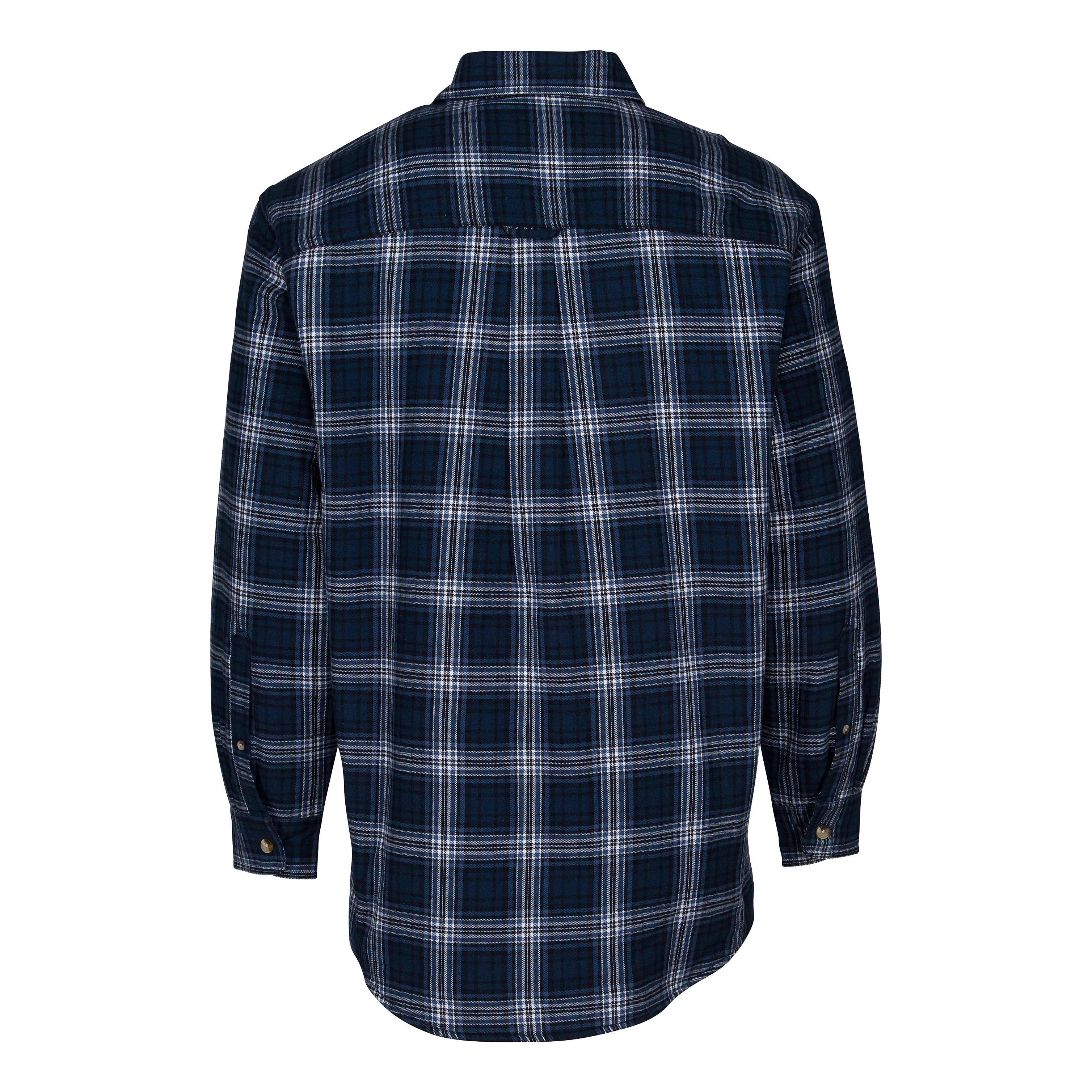 RedHead® Men’s Long-Sleeve Sherpa-Lined Plaid Shirt - Navy Dust Blue - back