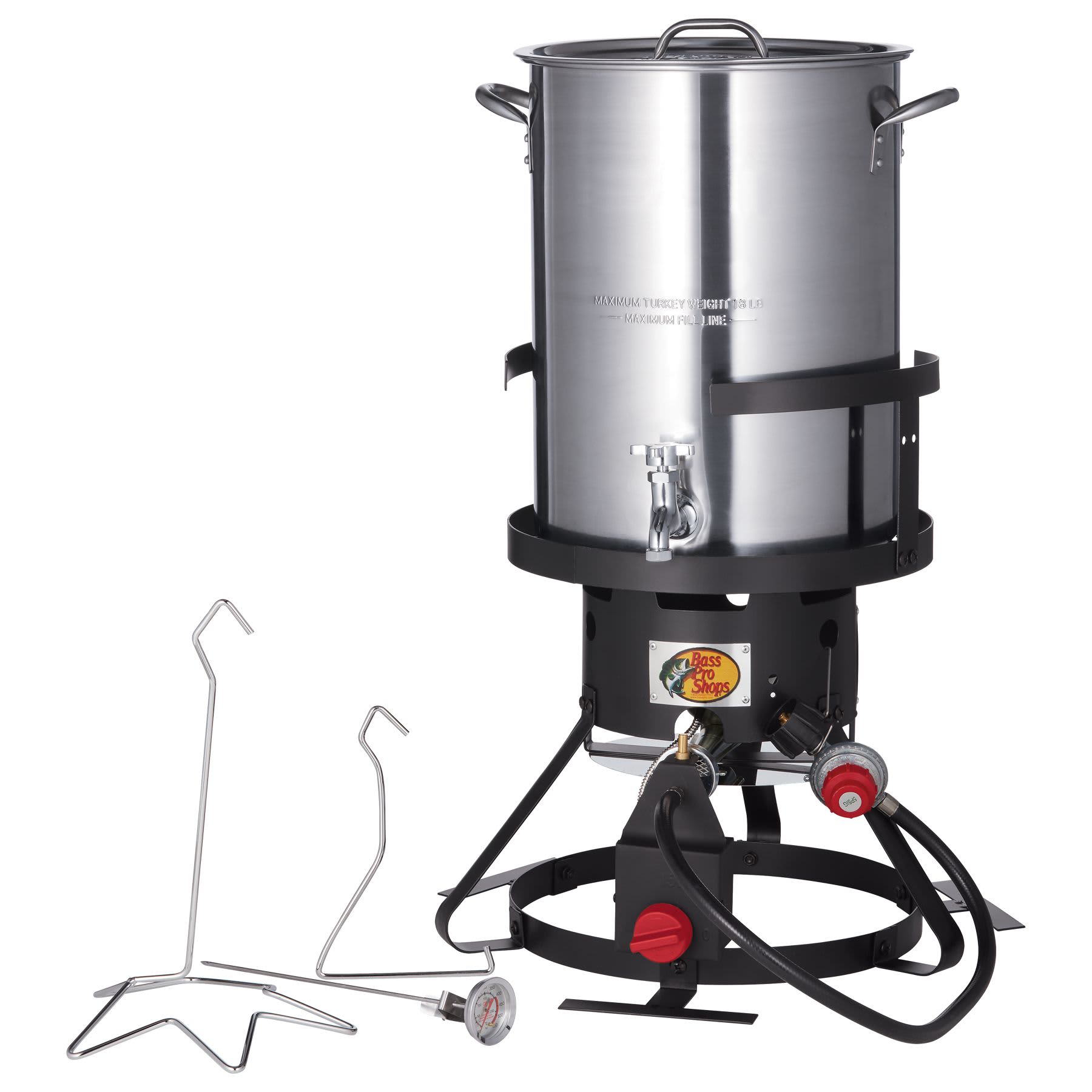 Bass Pro Shops® Turkey Fryer with Spigot Stainless Steel 30Qt