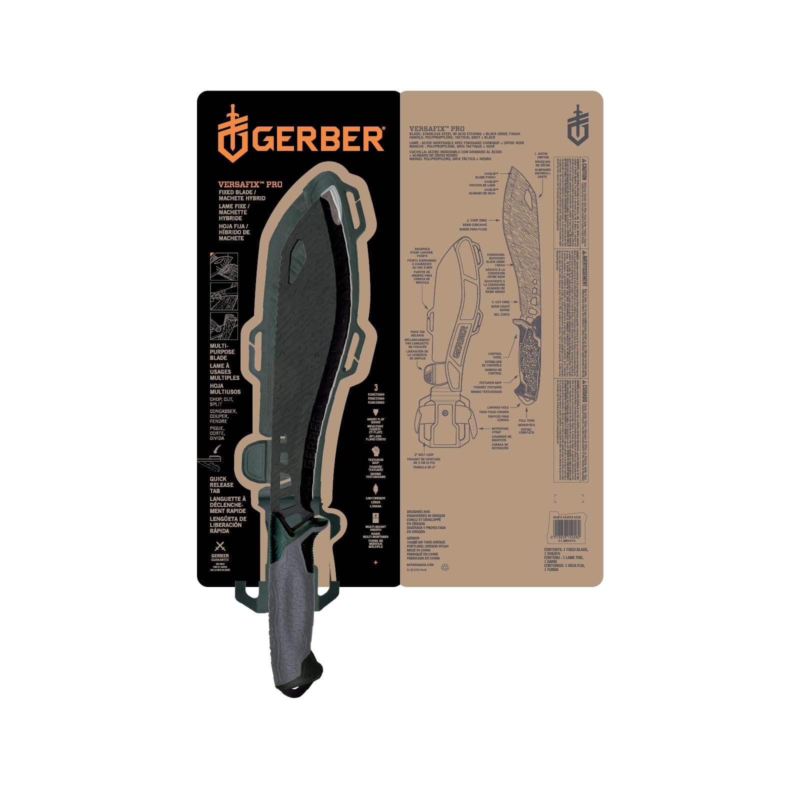 Gerber® Versafix Pro Fixed Blade/Machete Hybrid 