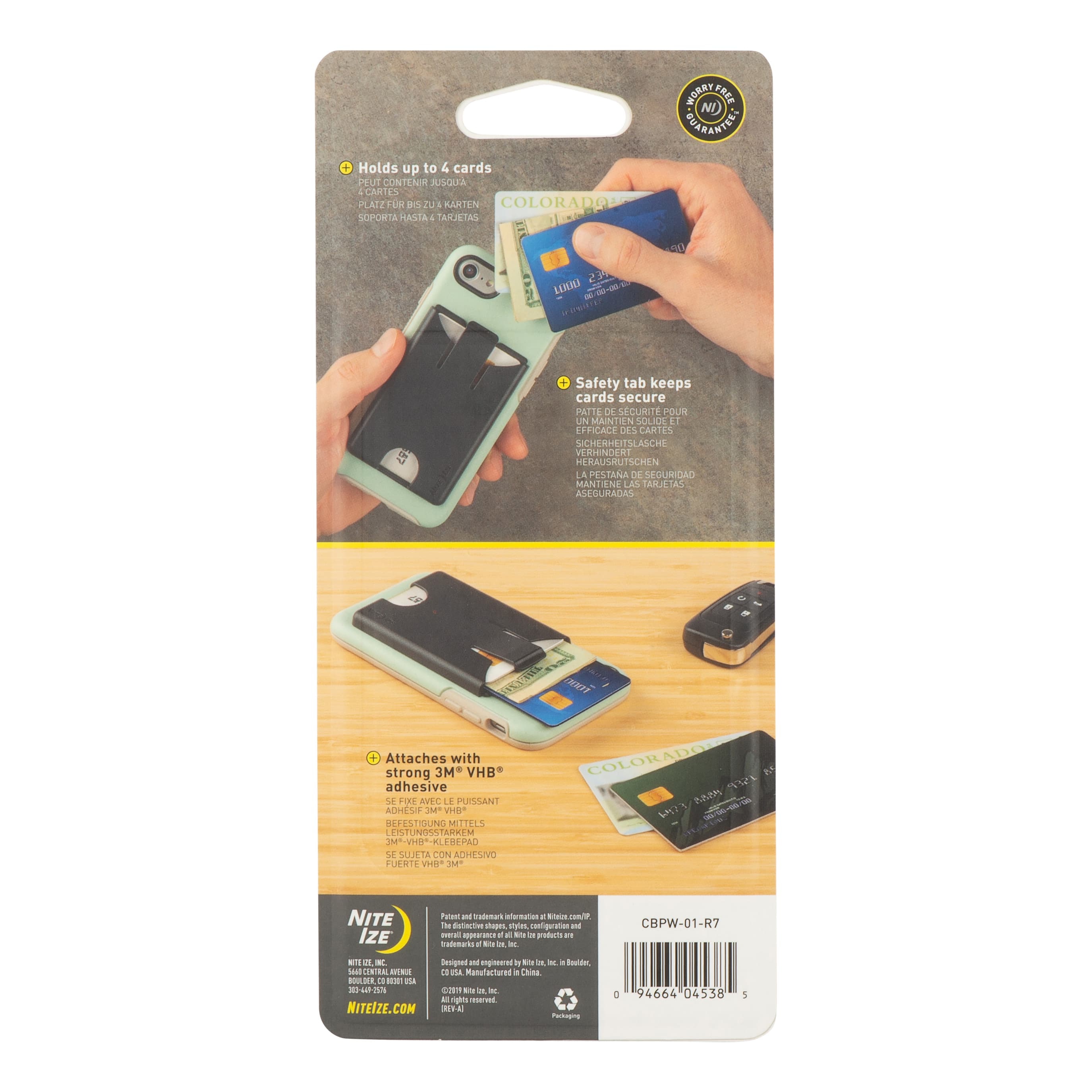 Nite Ize CashBack™ Phone Wallet - Black - Back Packaging View
