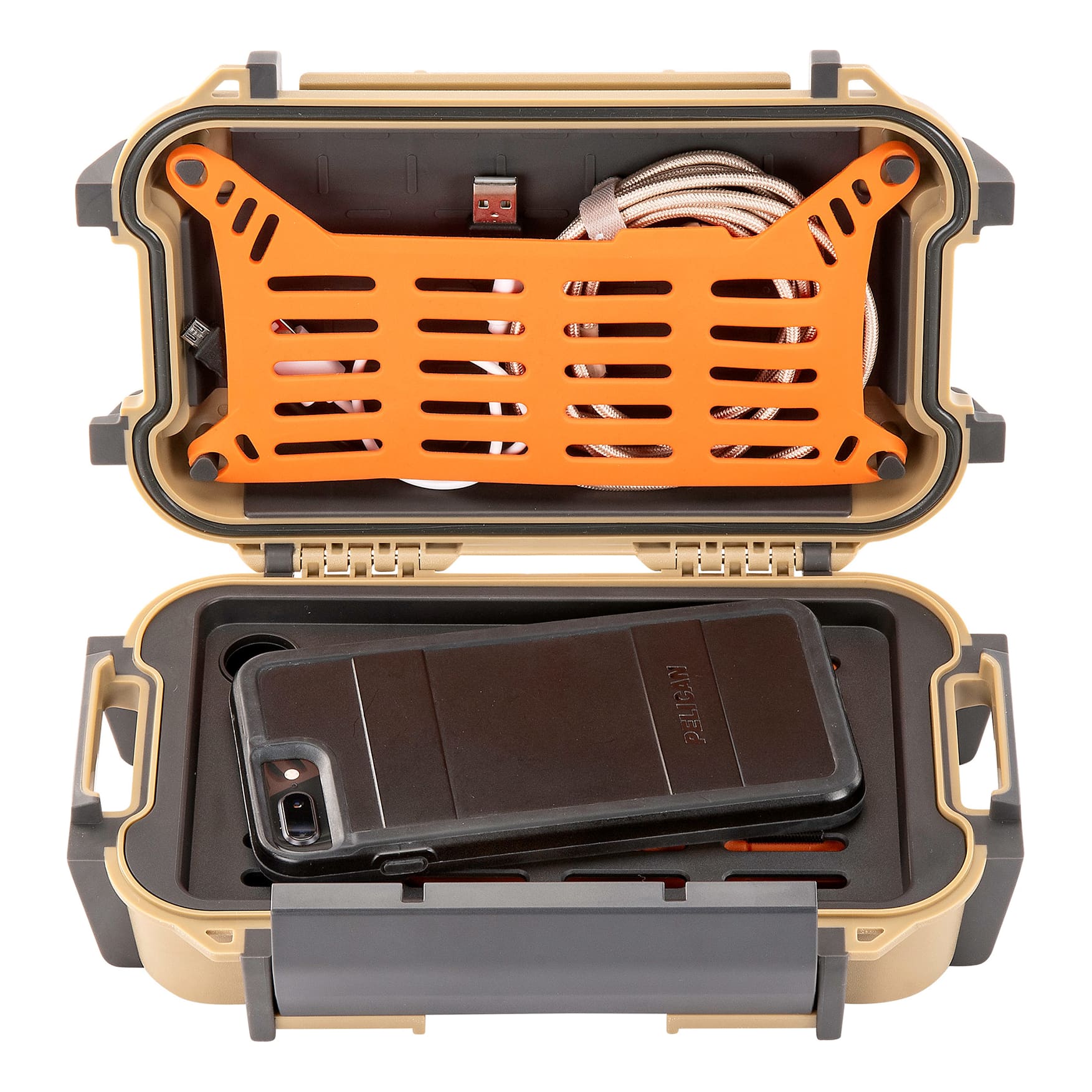 Pelican® R40 Personal Utility Ruck Case - Tan - Open View - In the Field