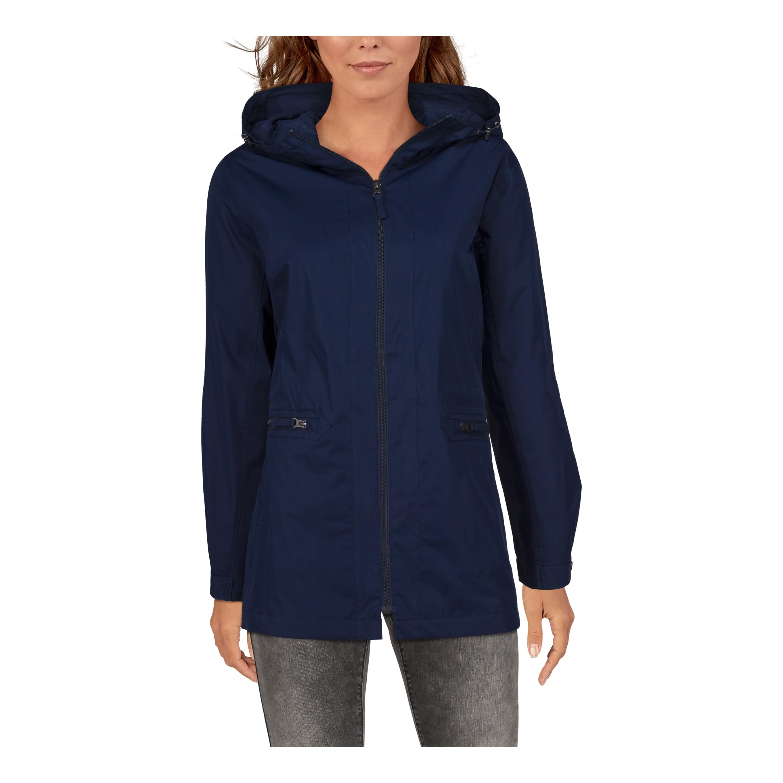 Buy Harpa Women's Fleece Collared Neck Jacket (GR4224_Navy_Medium) at