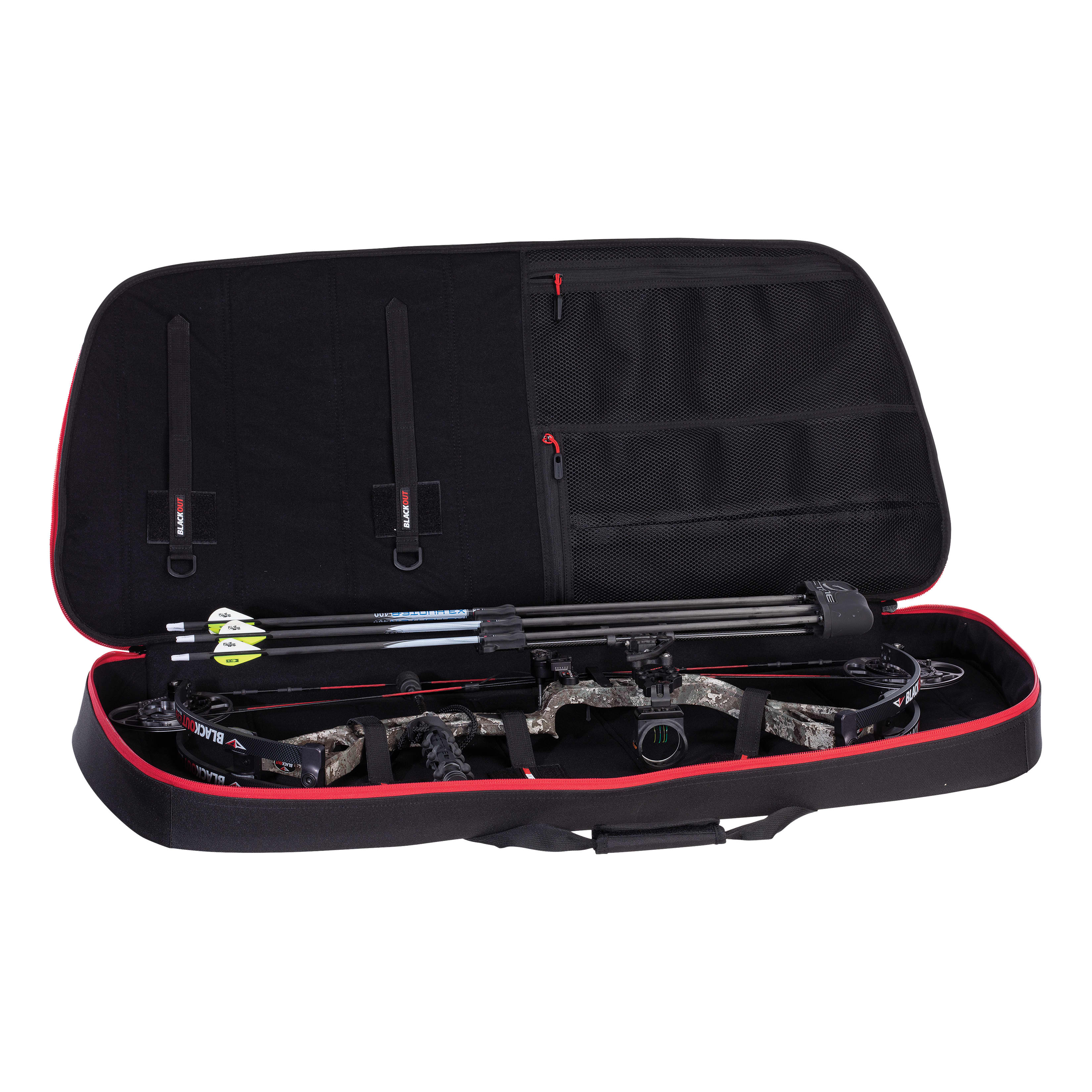 BlackOut® 1.0 Compound-Bow Case - Black/Red - Open View