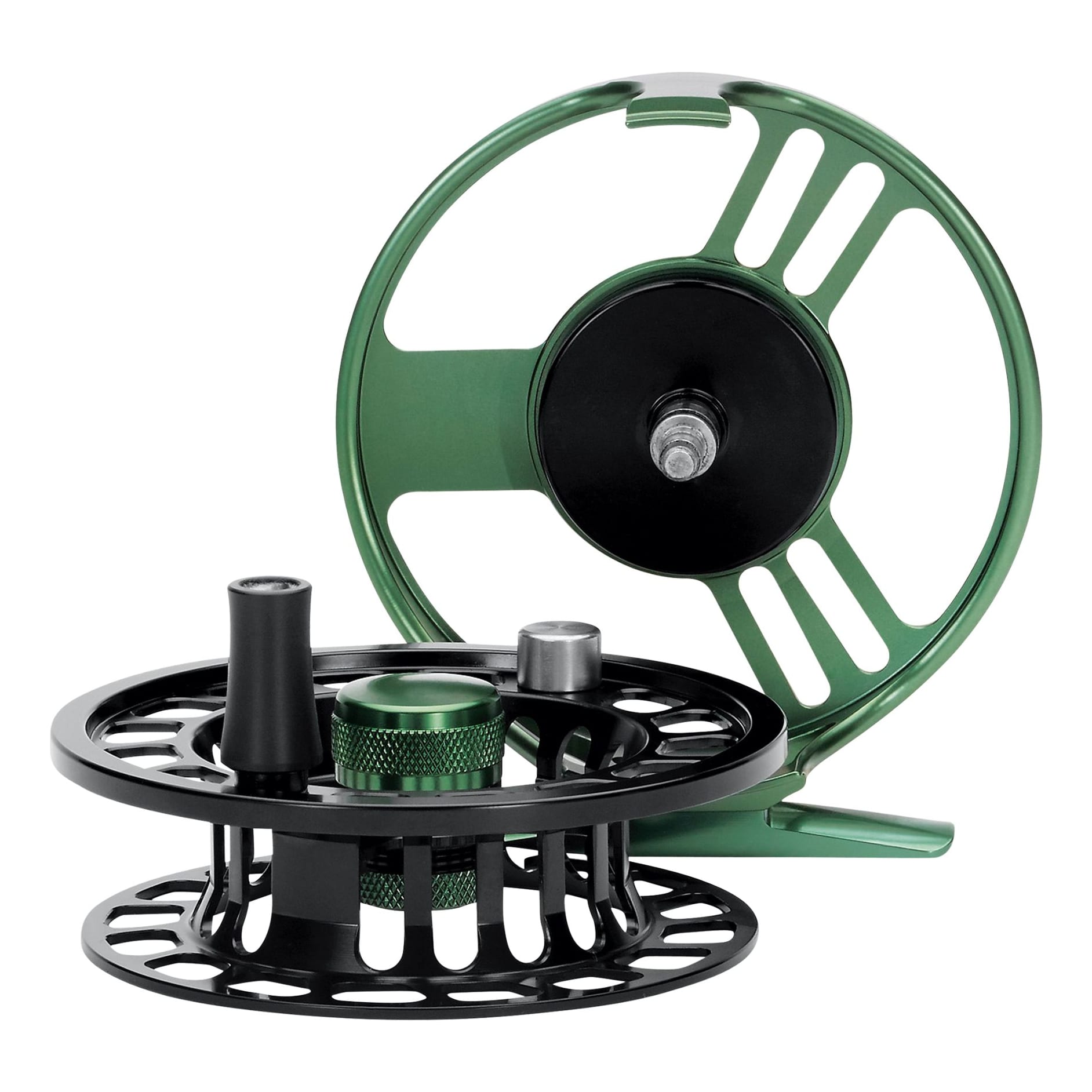 Cheeky® Launch Fly Reel - Green/Black - Apart View