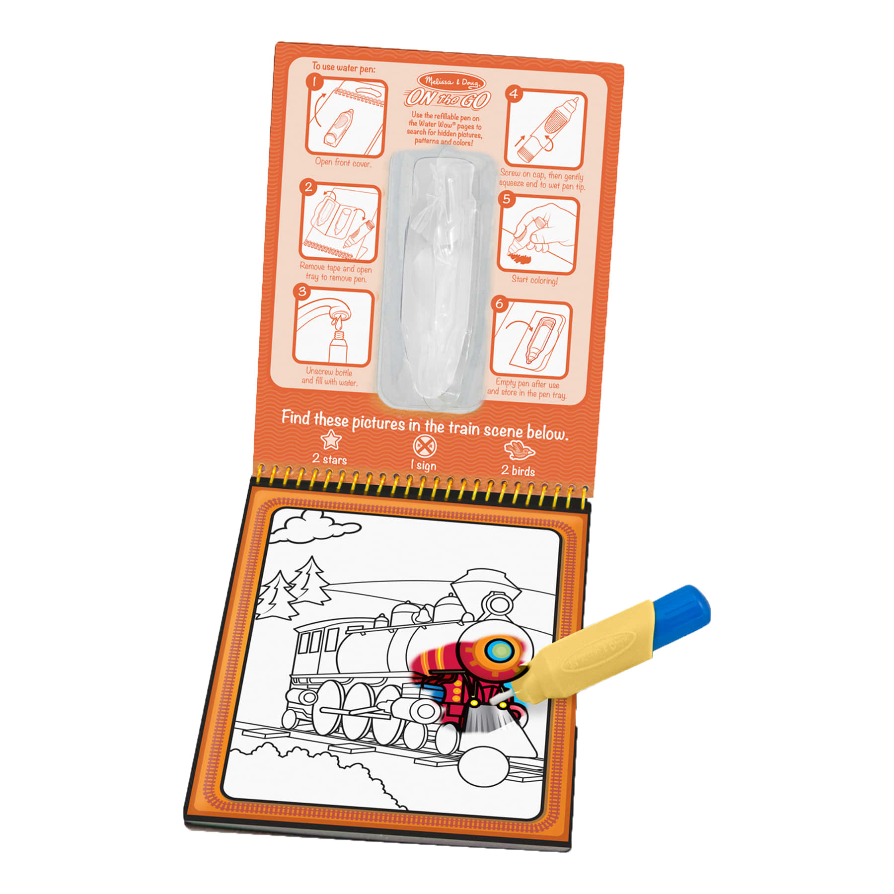 Melissa & Doug Water WOW! Colouring Book - Vehicles - Water Pen in Action View