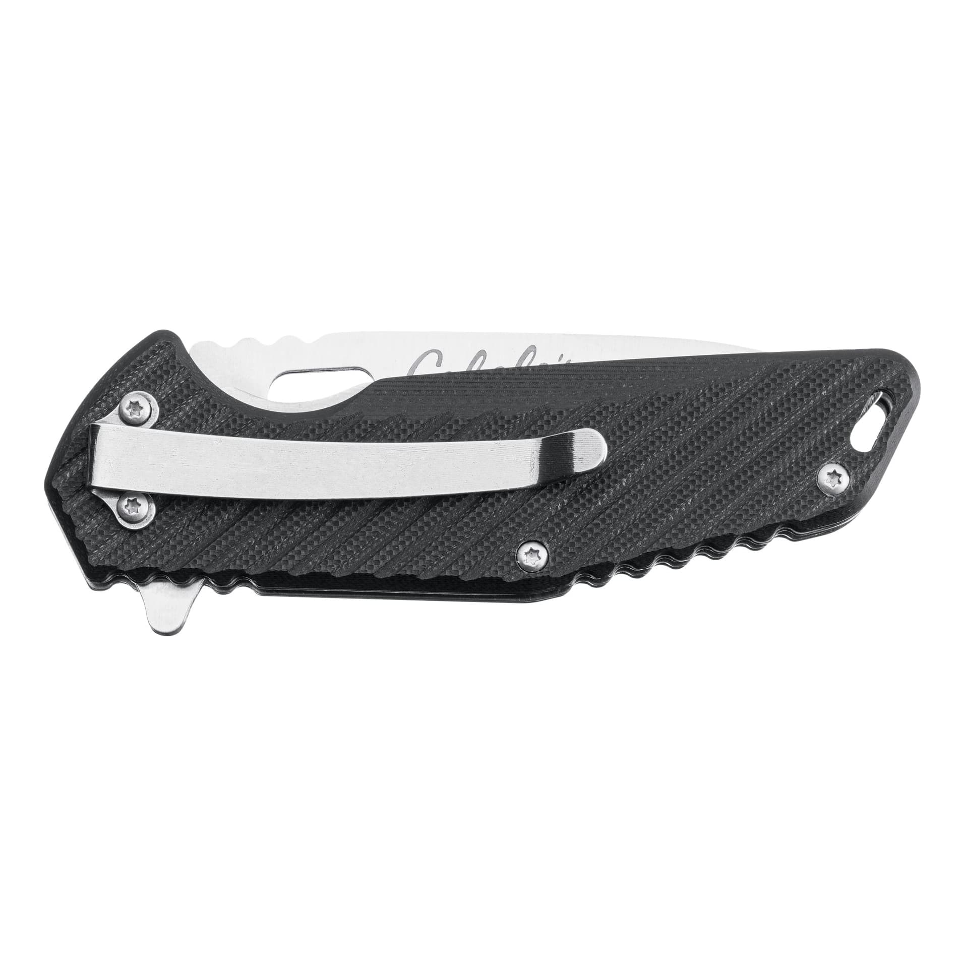 Cabela's Pocket Knife and Flashlight Combo - Knife - Clip View