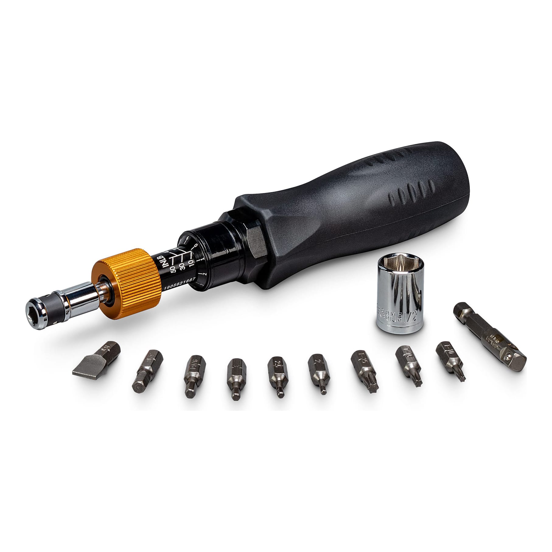 Screwdriver style clearance torque wrench