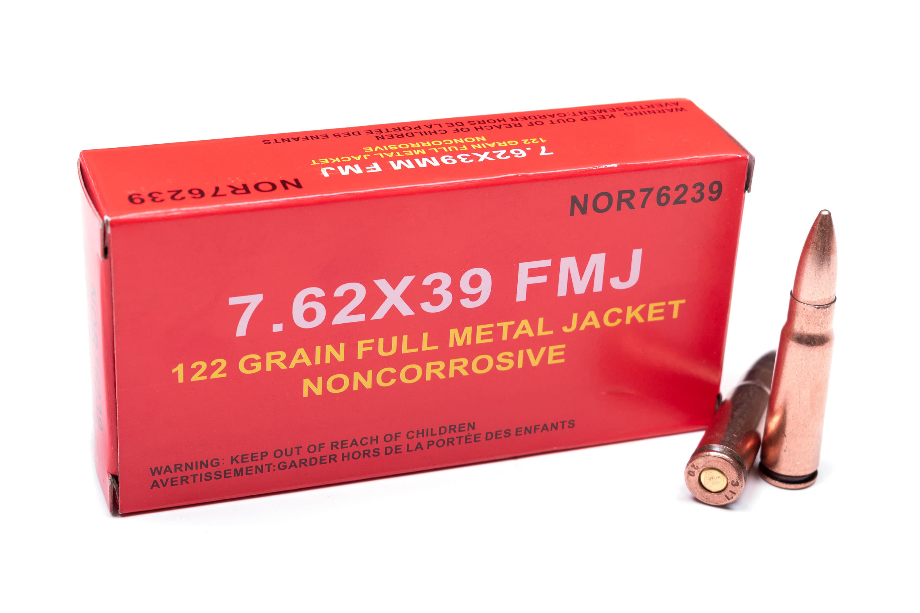 PPU 7.62x39 123GR FMJ Ammunition 20 Rounds