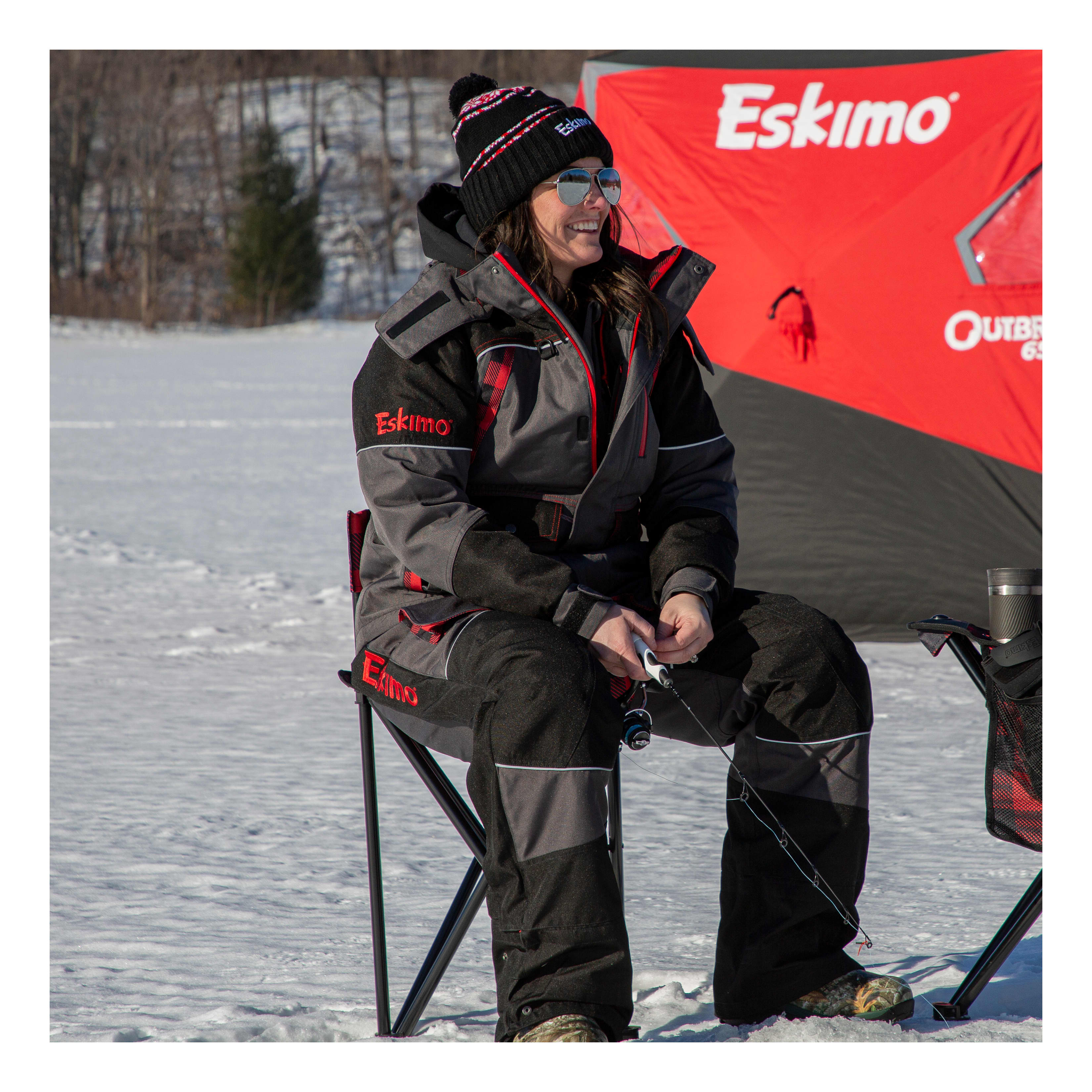 Eskimo® Plaid Folding Ice Chair - In the Field