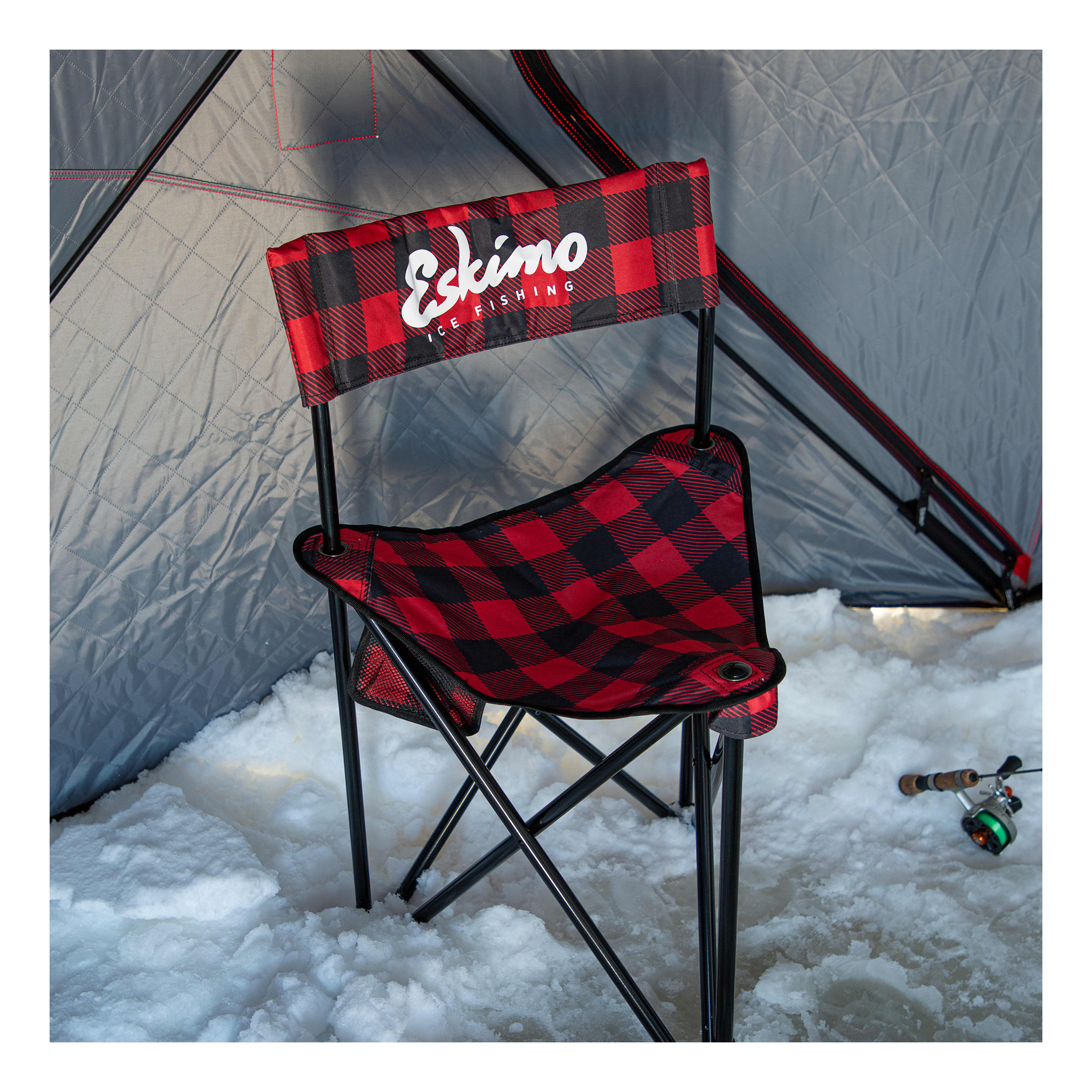 Eskimo® Plaid XL Folding Ice Chair - In the Field
