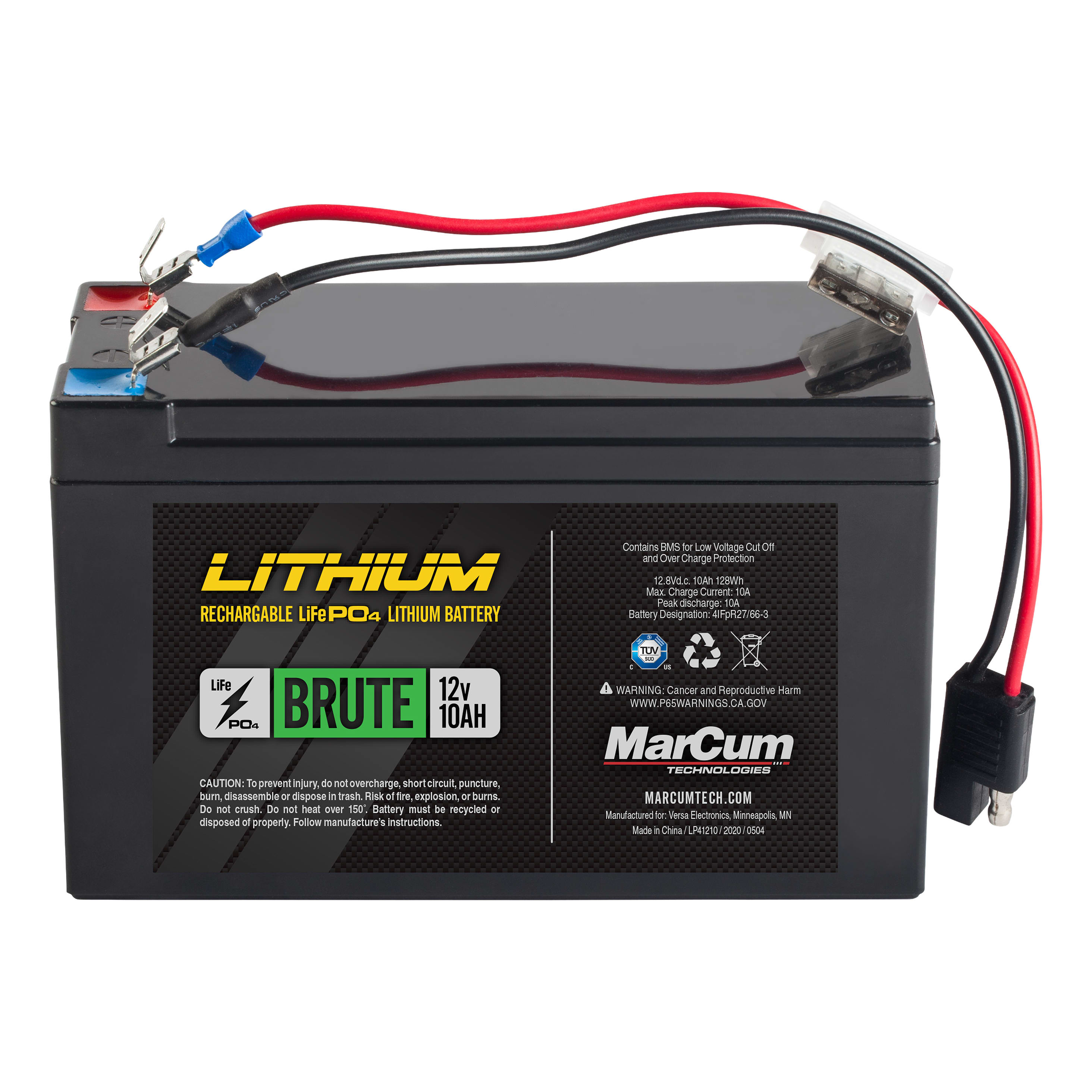 MarCum® Brute 12V10AH Lithium Battery with Charger