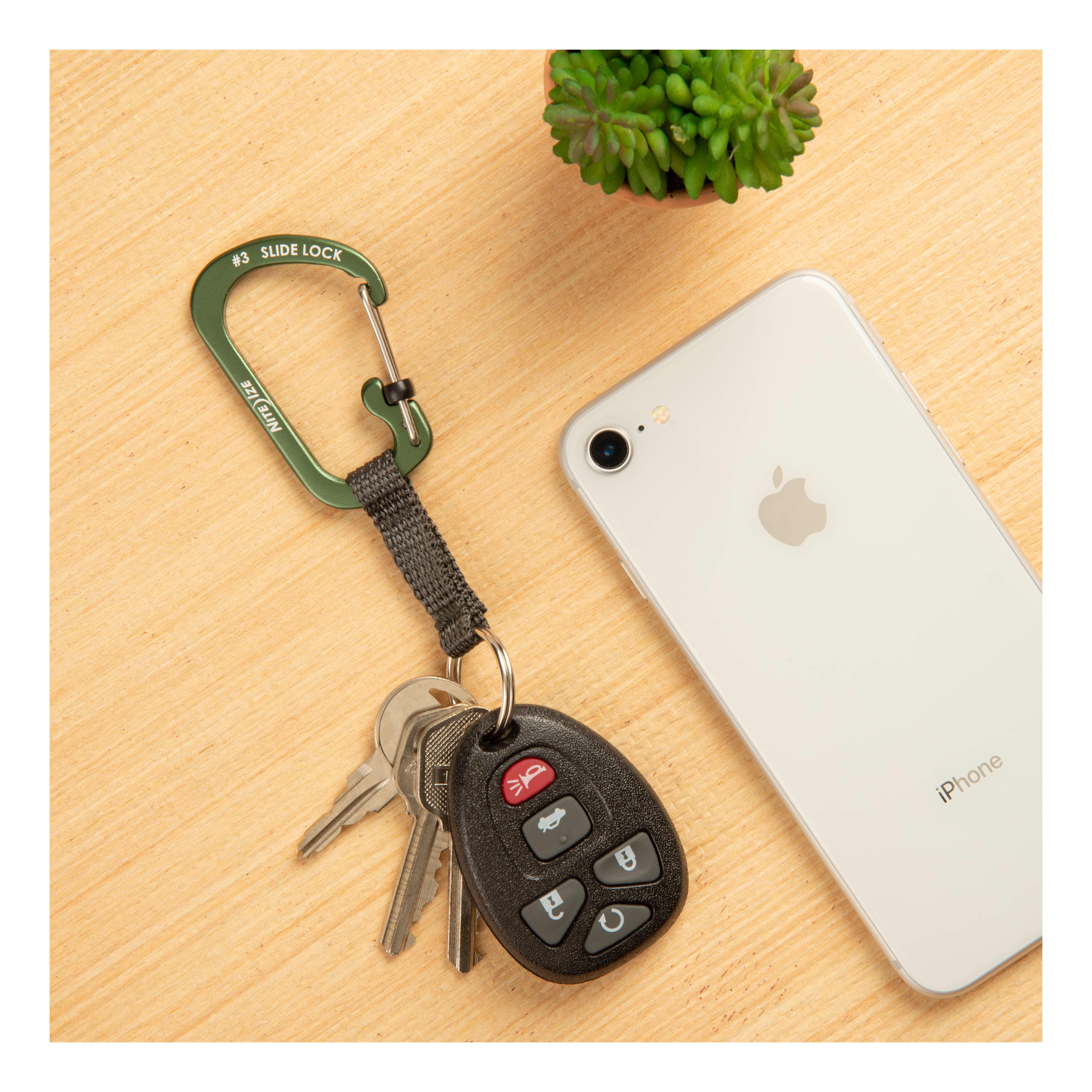 Nite Ize® SlideLock® Key Ring Aluminum - Olive