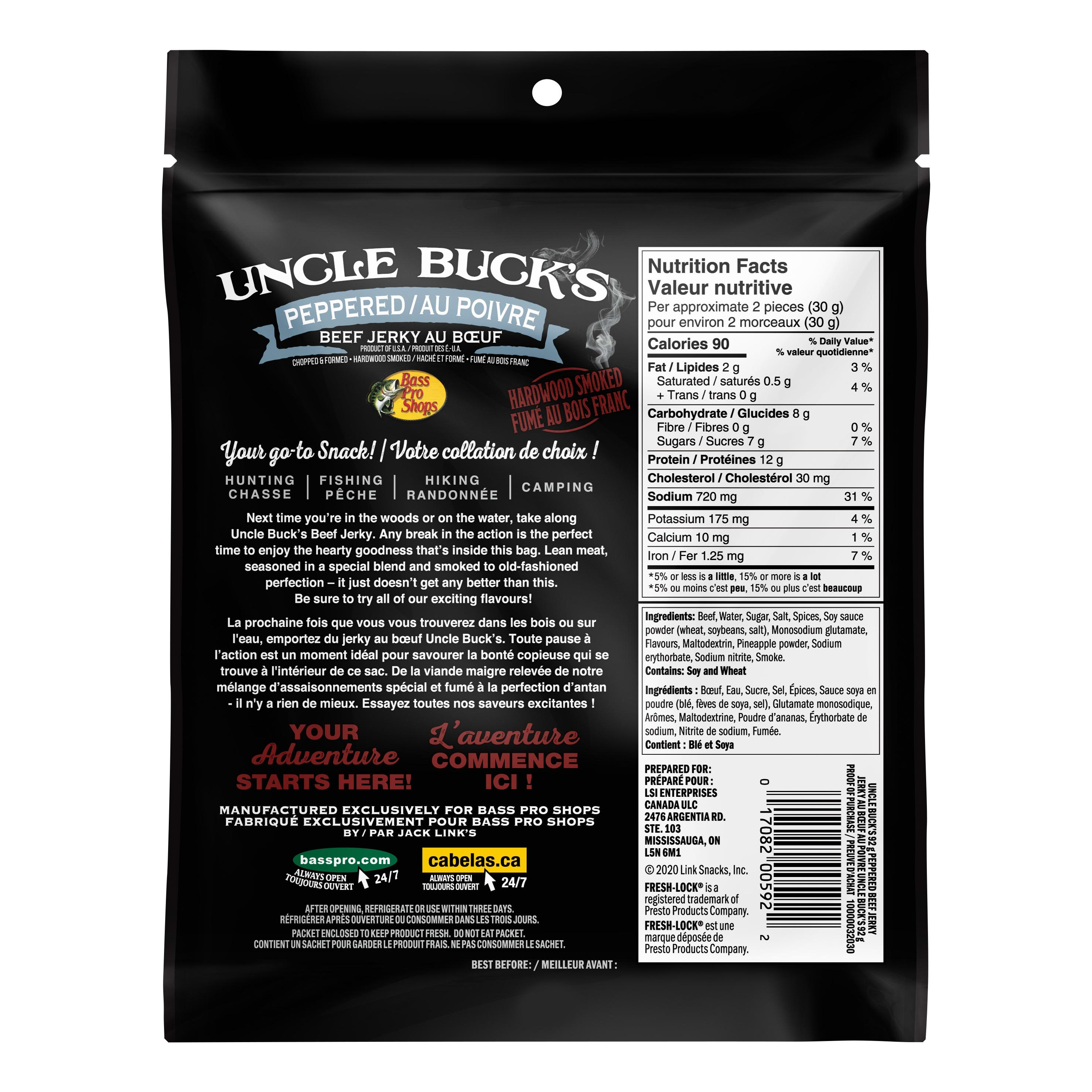 Bass Pro Shops® Uncle Buck's® Beef Jerky - Peppered