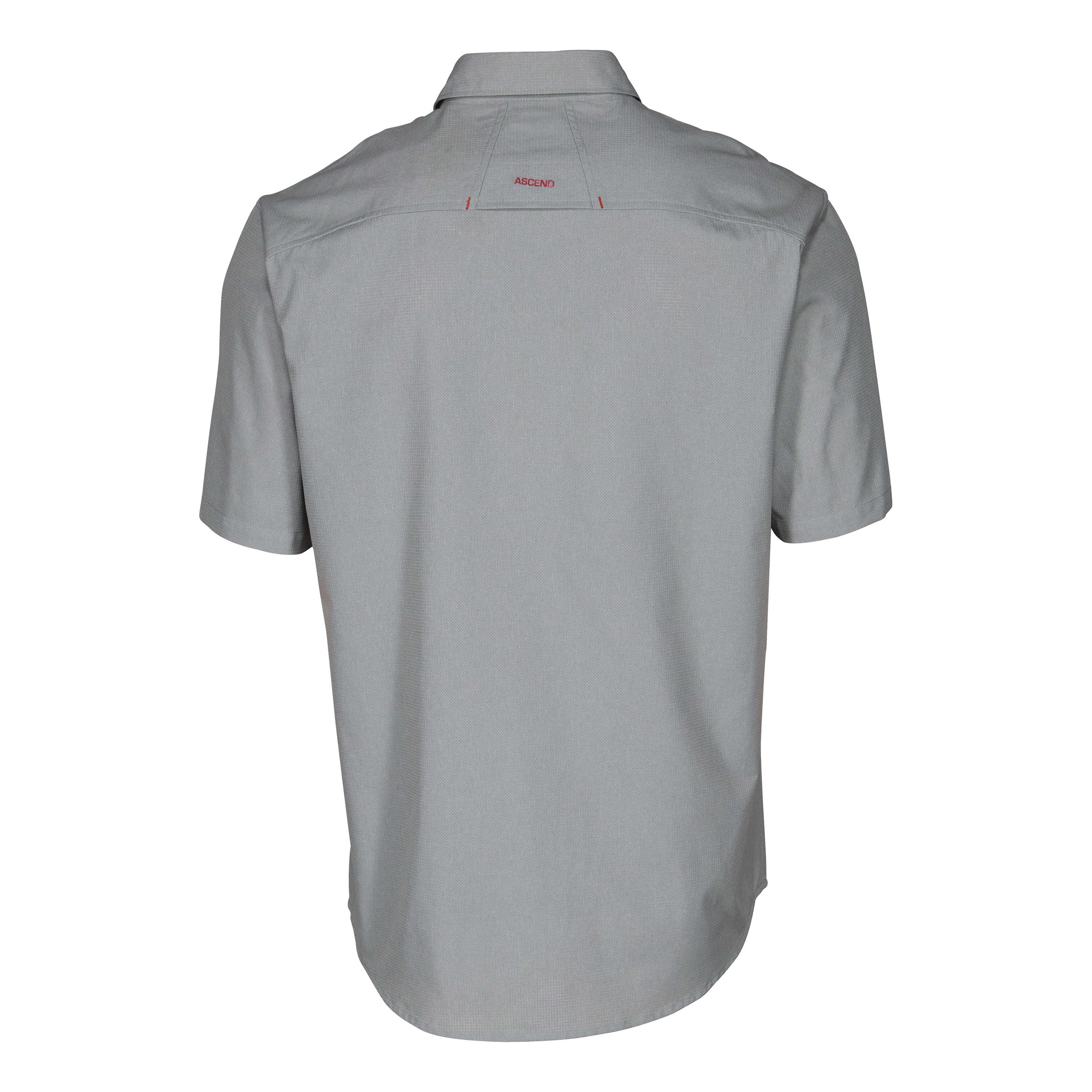 Ascend® Men’s Woven Button-Down Short-Sleeve Shirt - Tint Grey - back