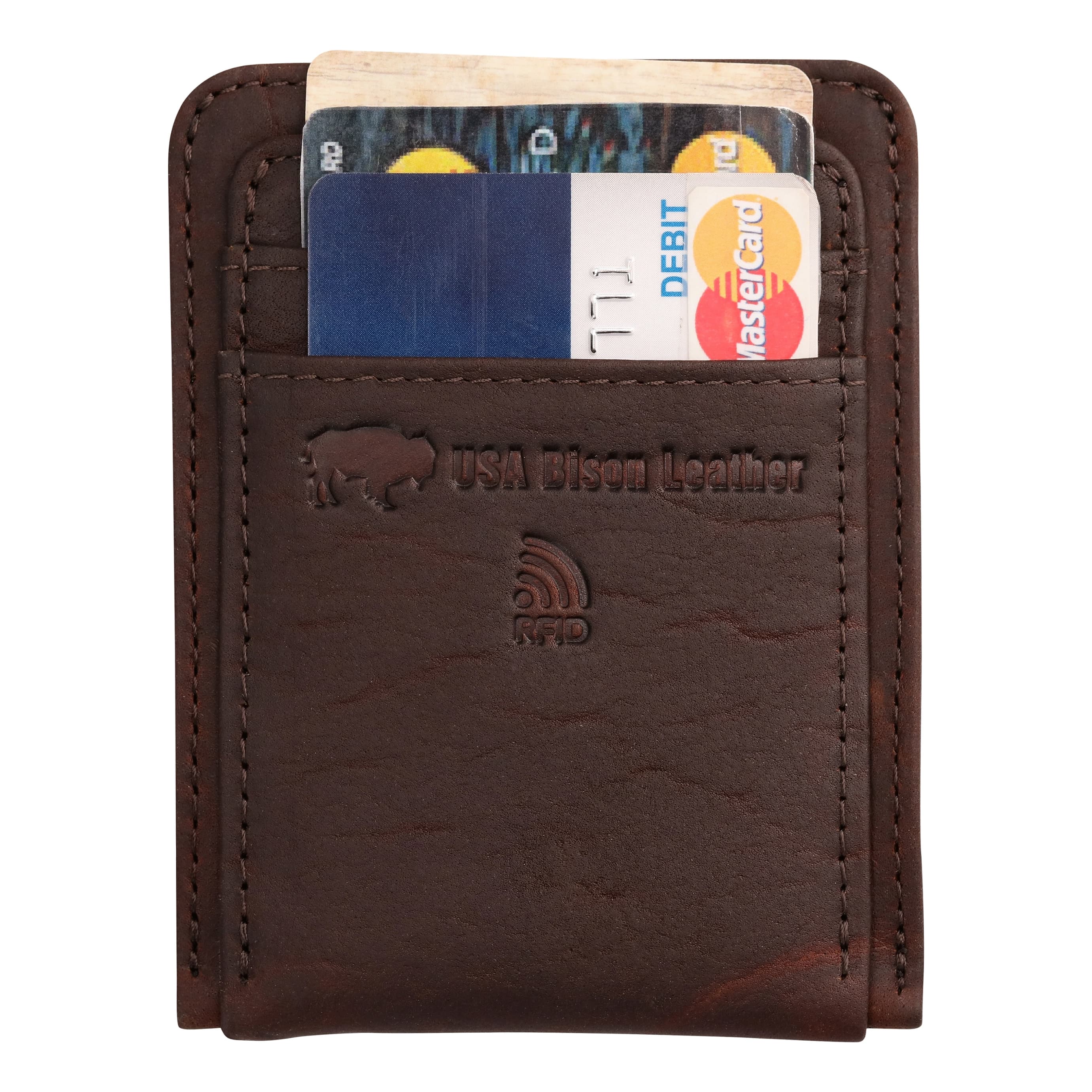 RedHead® Bison Leather Front Pocket RFID Wallet (contents not included)