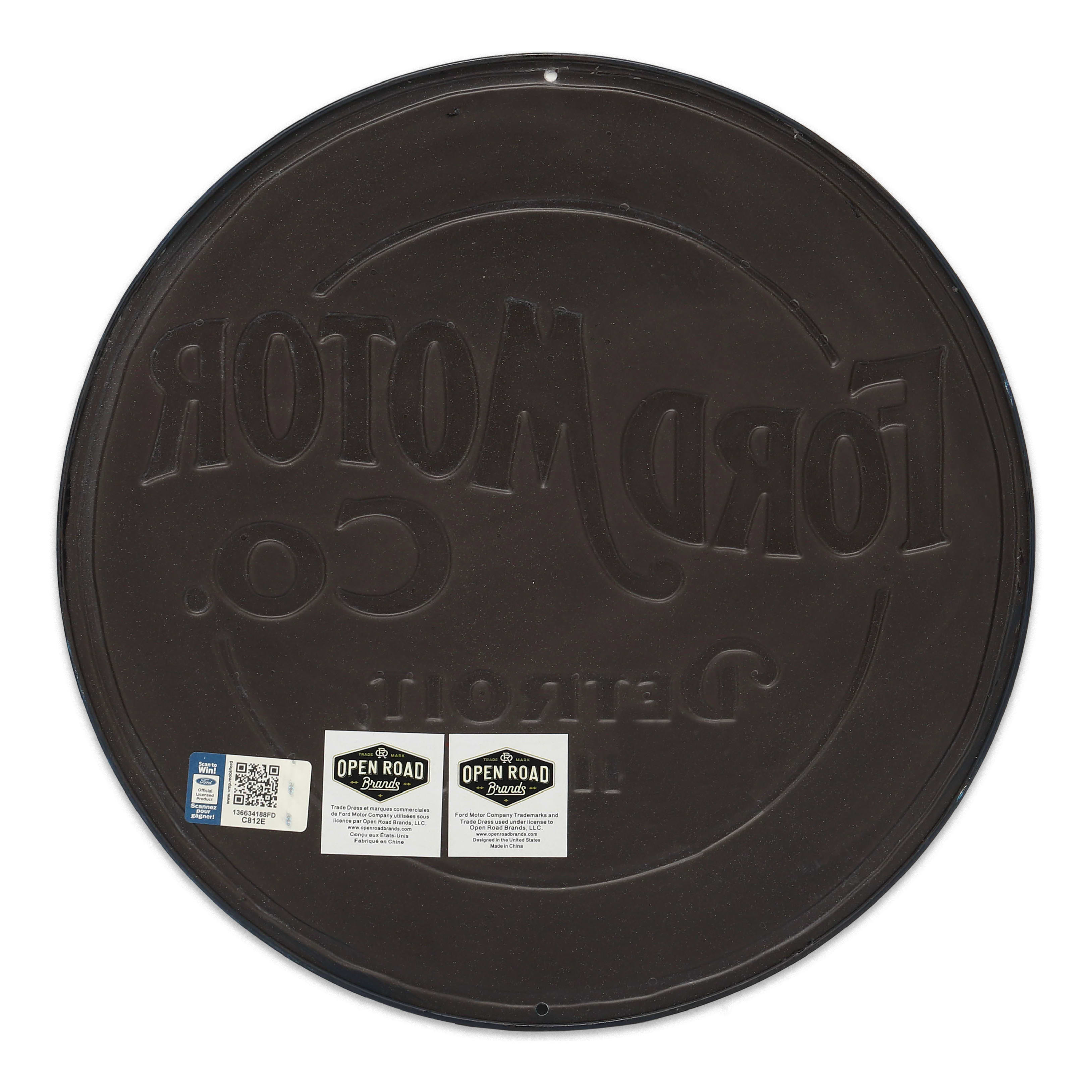 Open Road Brands Ford® Round Metal Sign