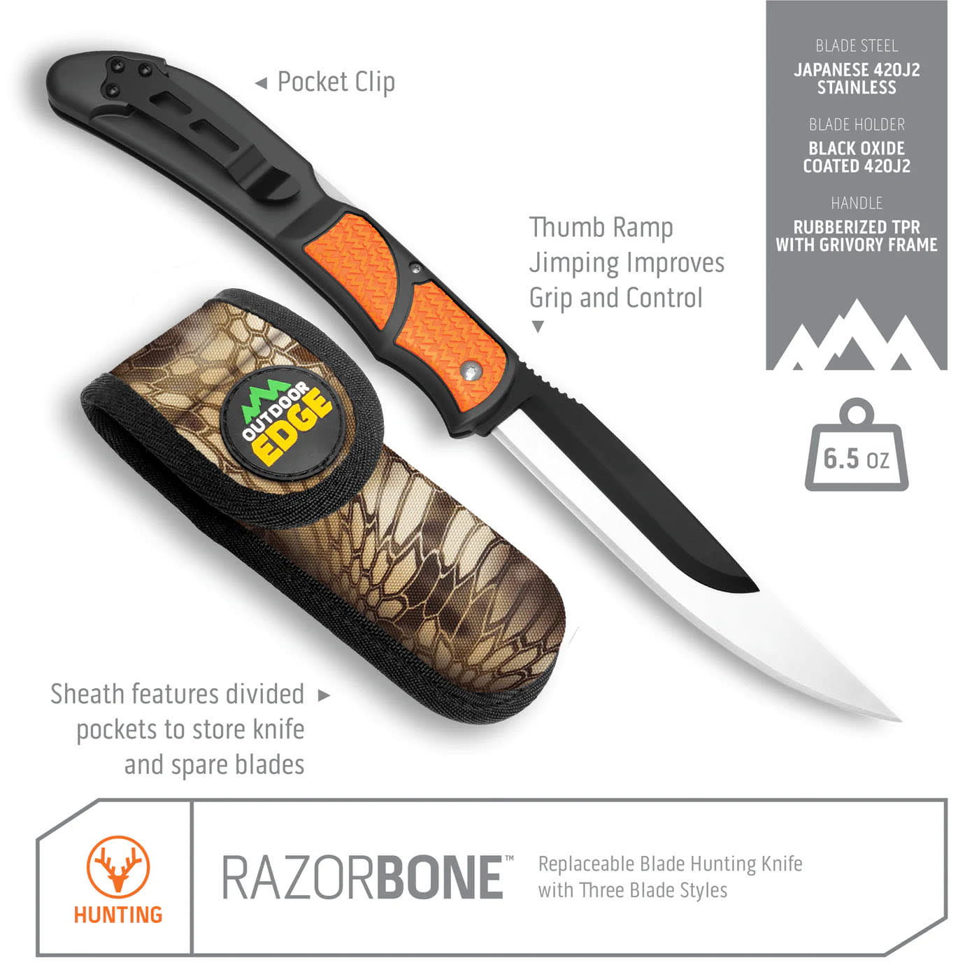 Outdoor Edge® Razorbone™ Folding Knife