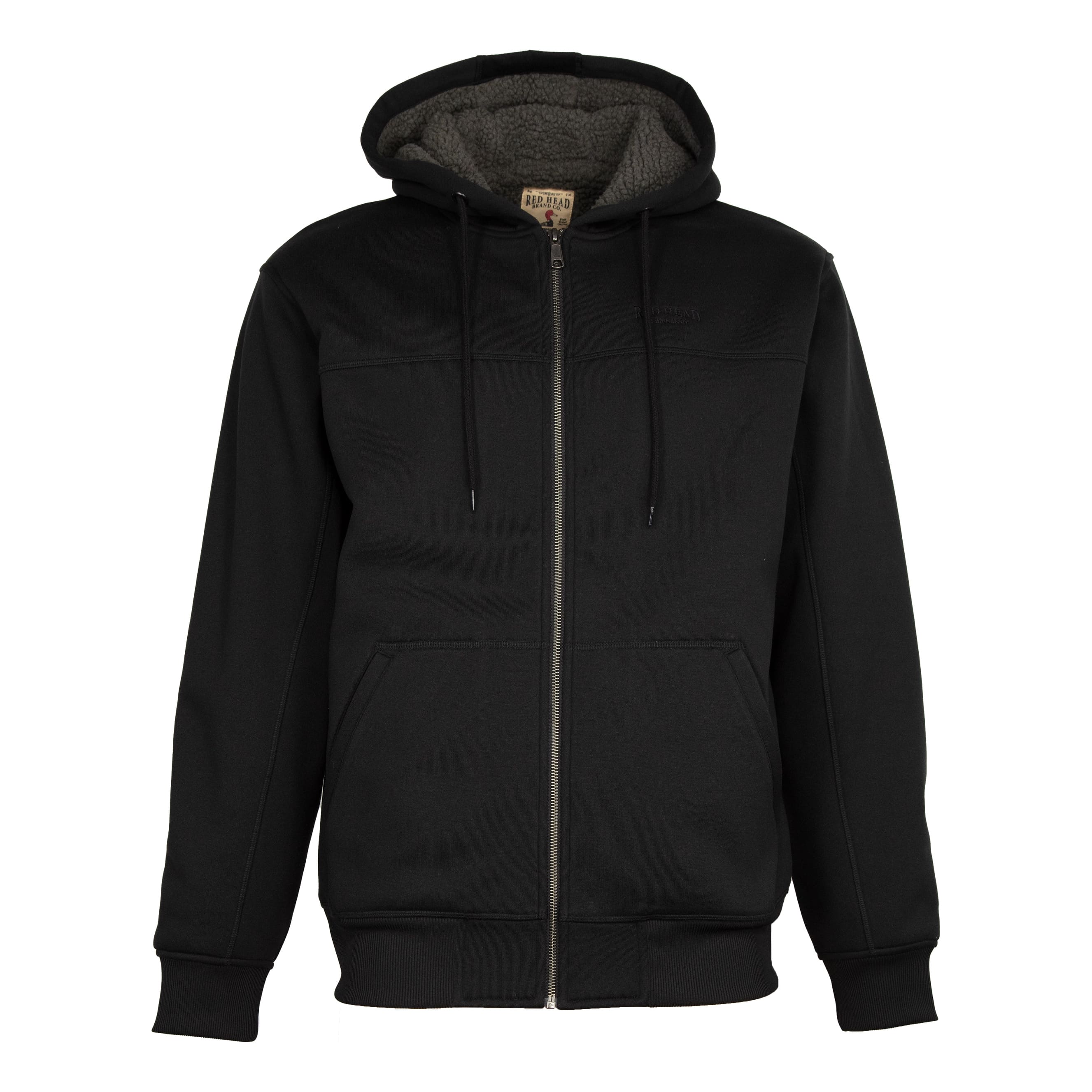 Men's Lined Hoodie in Black/Black Lining