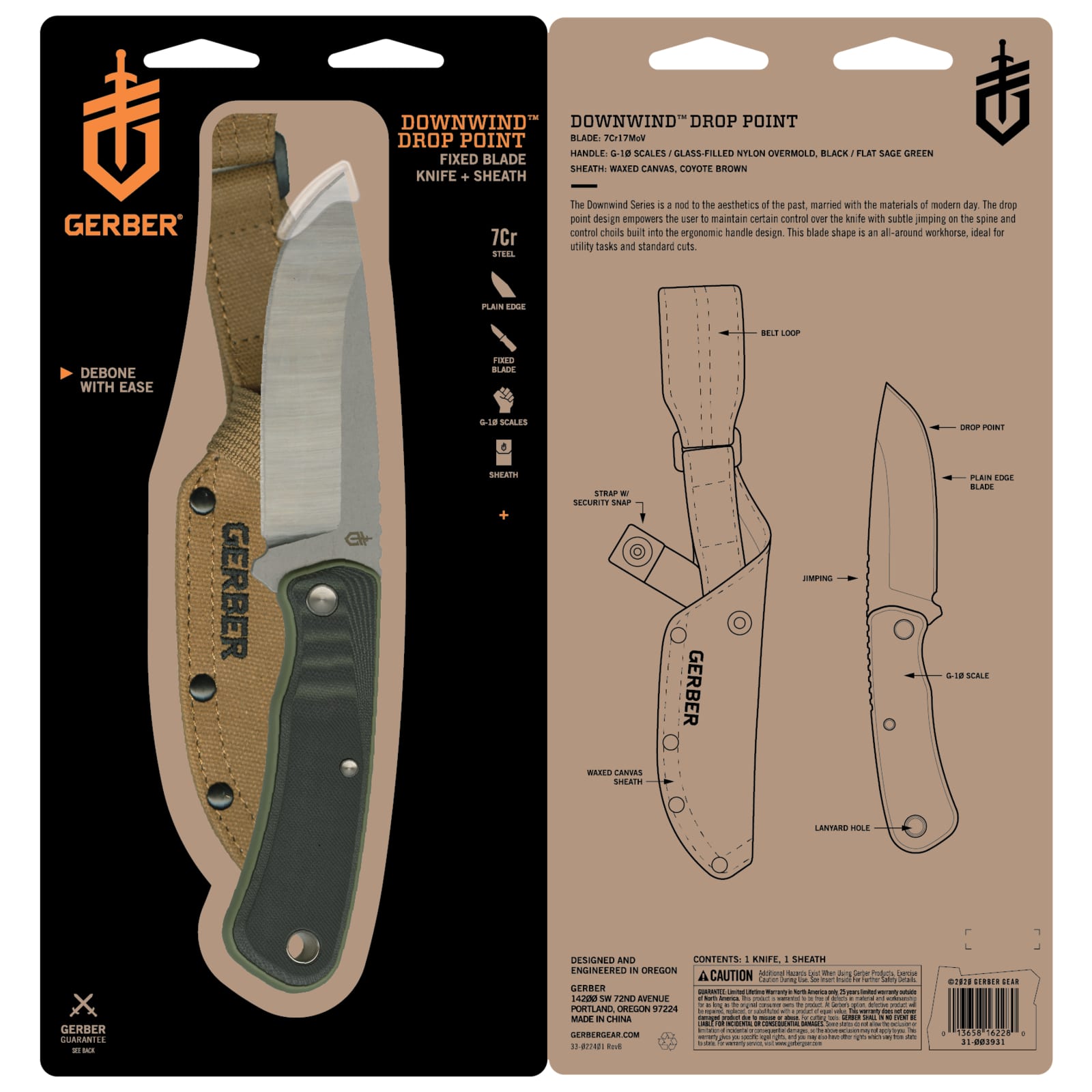 Gerber® Downwind Drop Point Fixed Blade Knife Cabela's Canada