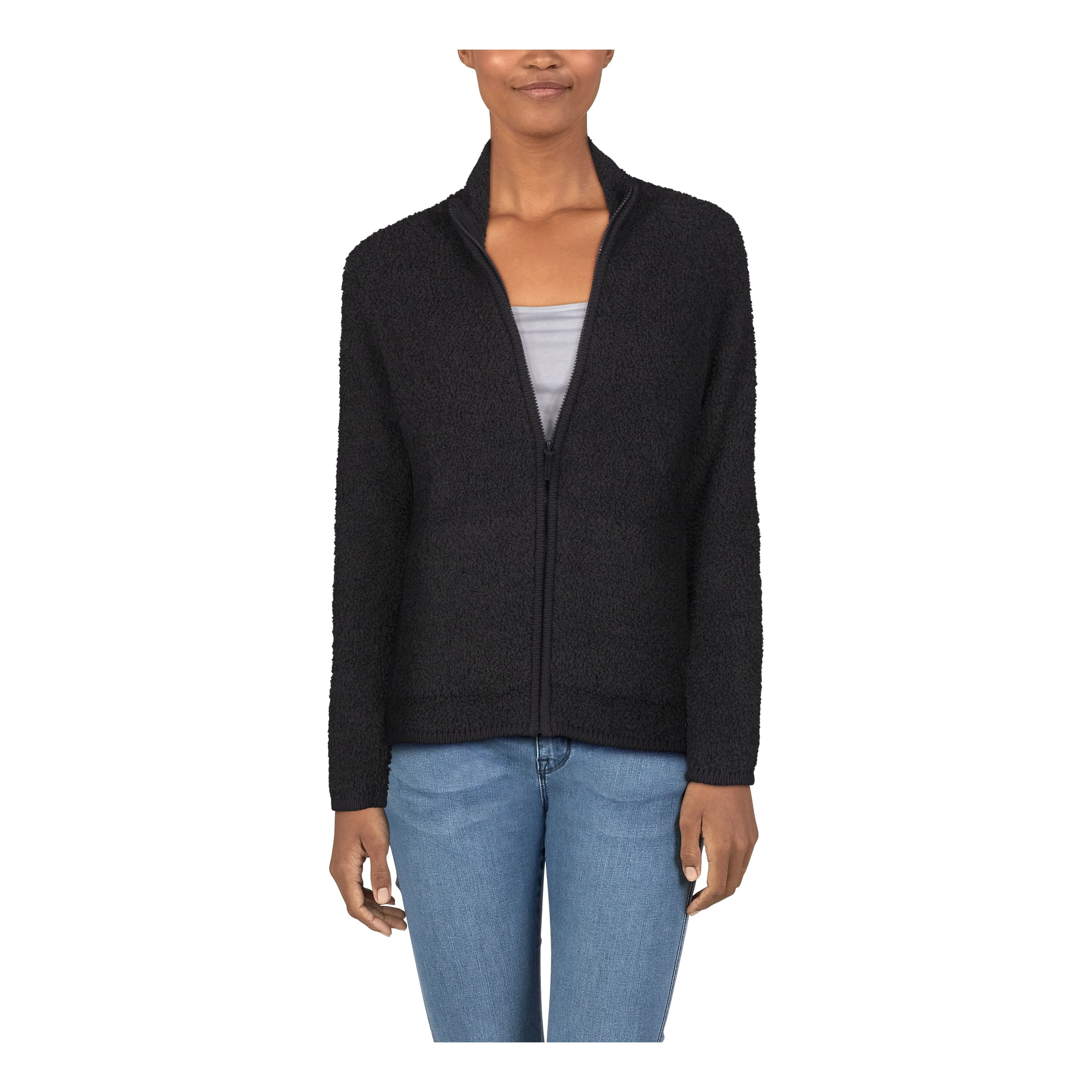 Natural reflections sweater fleece jacket for ladies discount