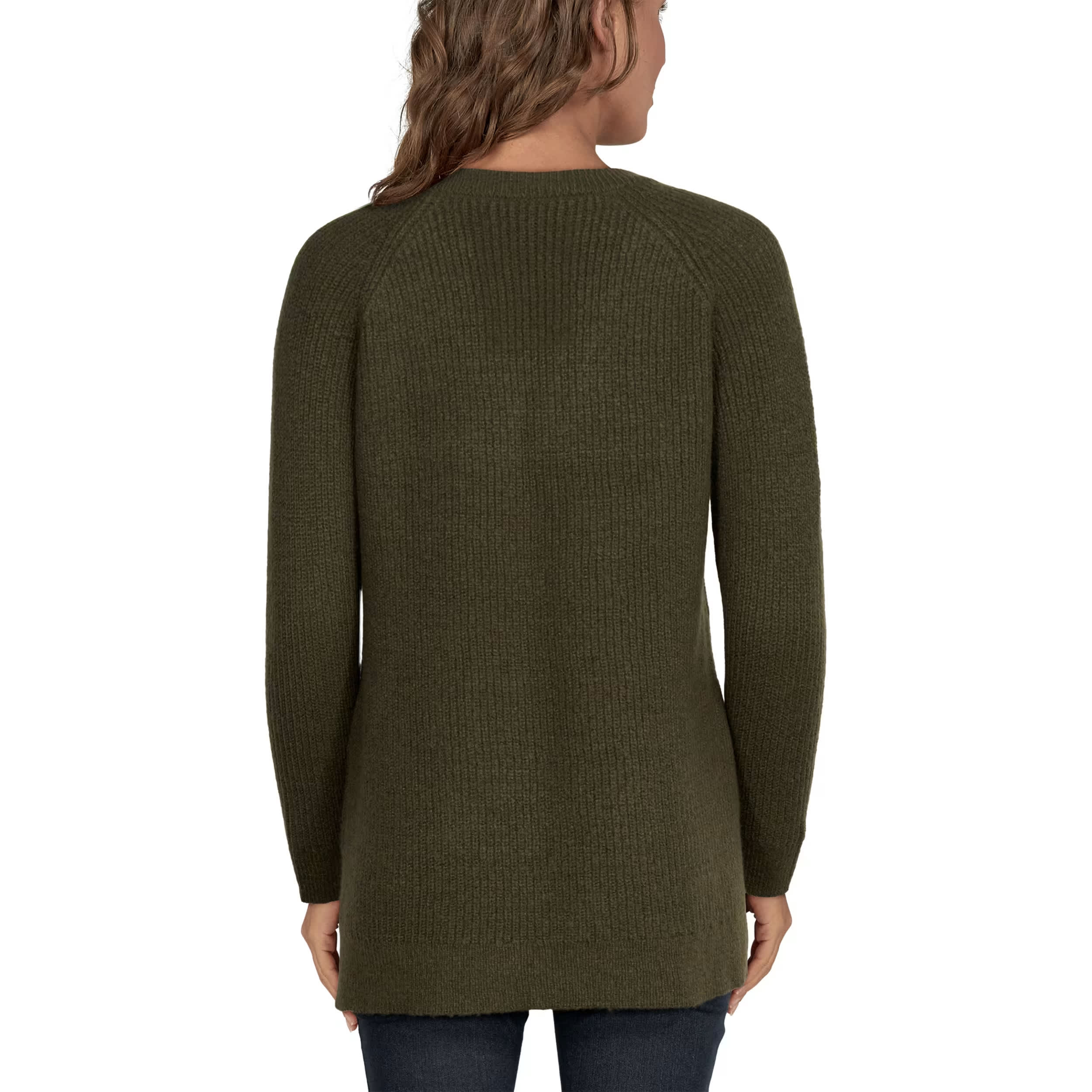 Natural Reflections® Women’s Ribbed V-Neck Raglan Long-Sleeve Sweater ...