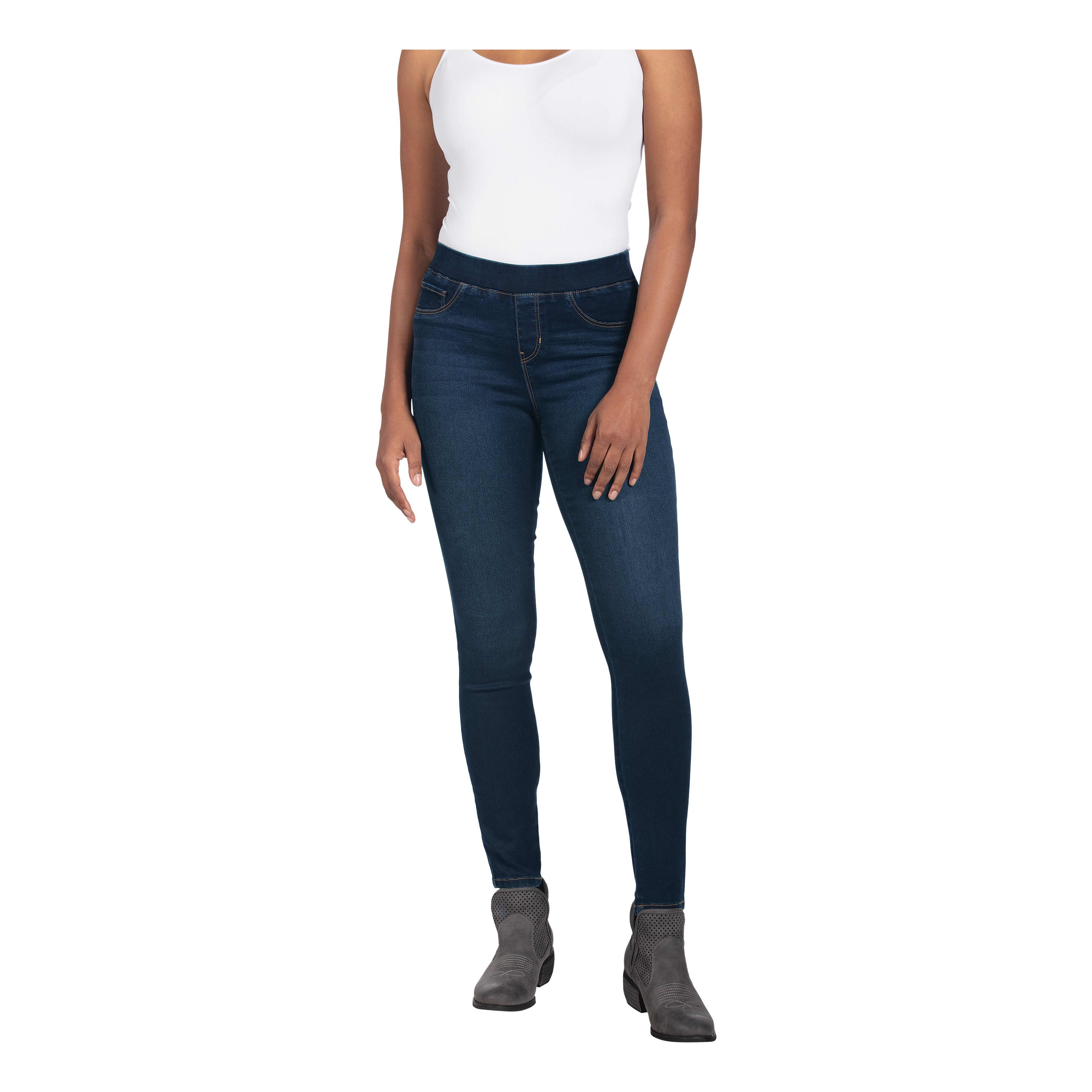 Bella Mid Blue Pull On Slim Leg Jeggings